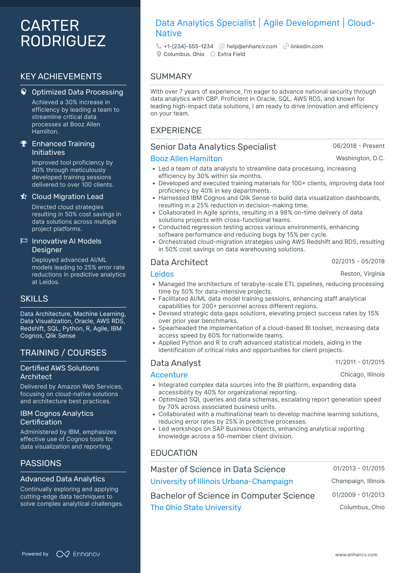 Azure Data Engineer Analyst Resume Example