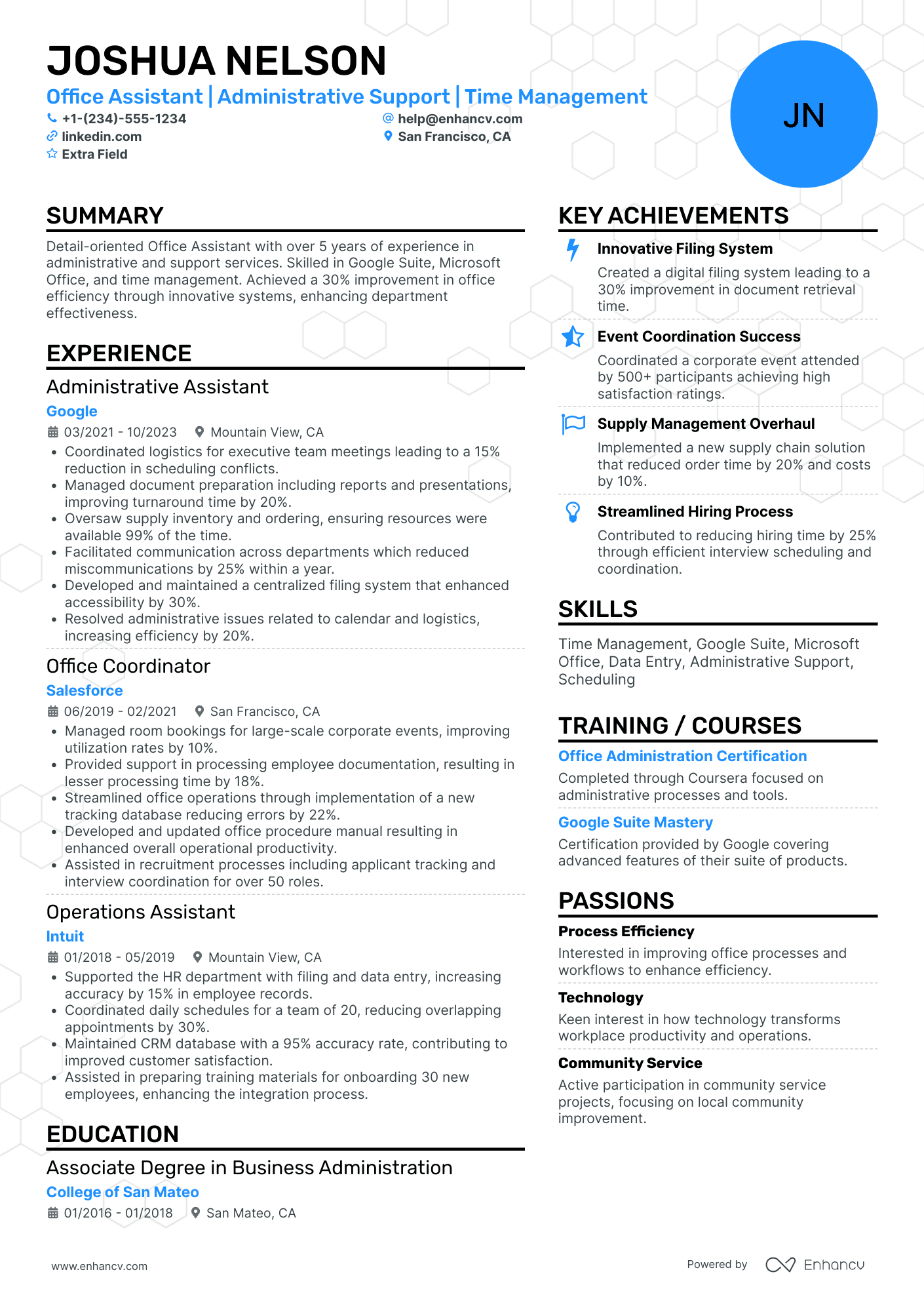 Back Office Assistant Resume Example