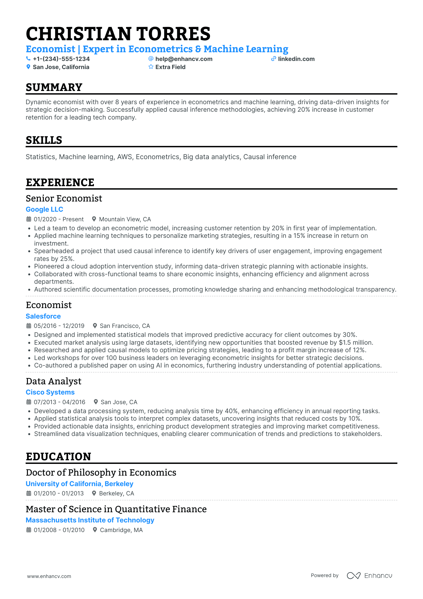 AWS Machine Learning Specialist Resume Example