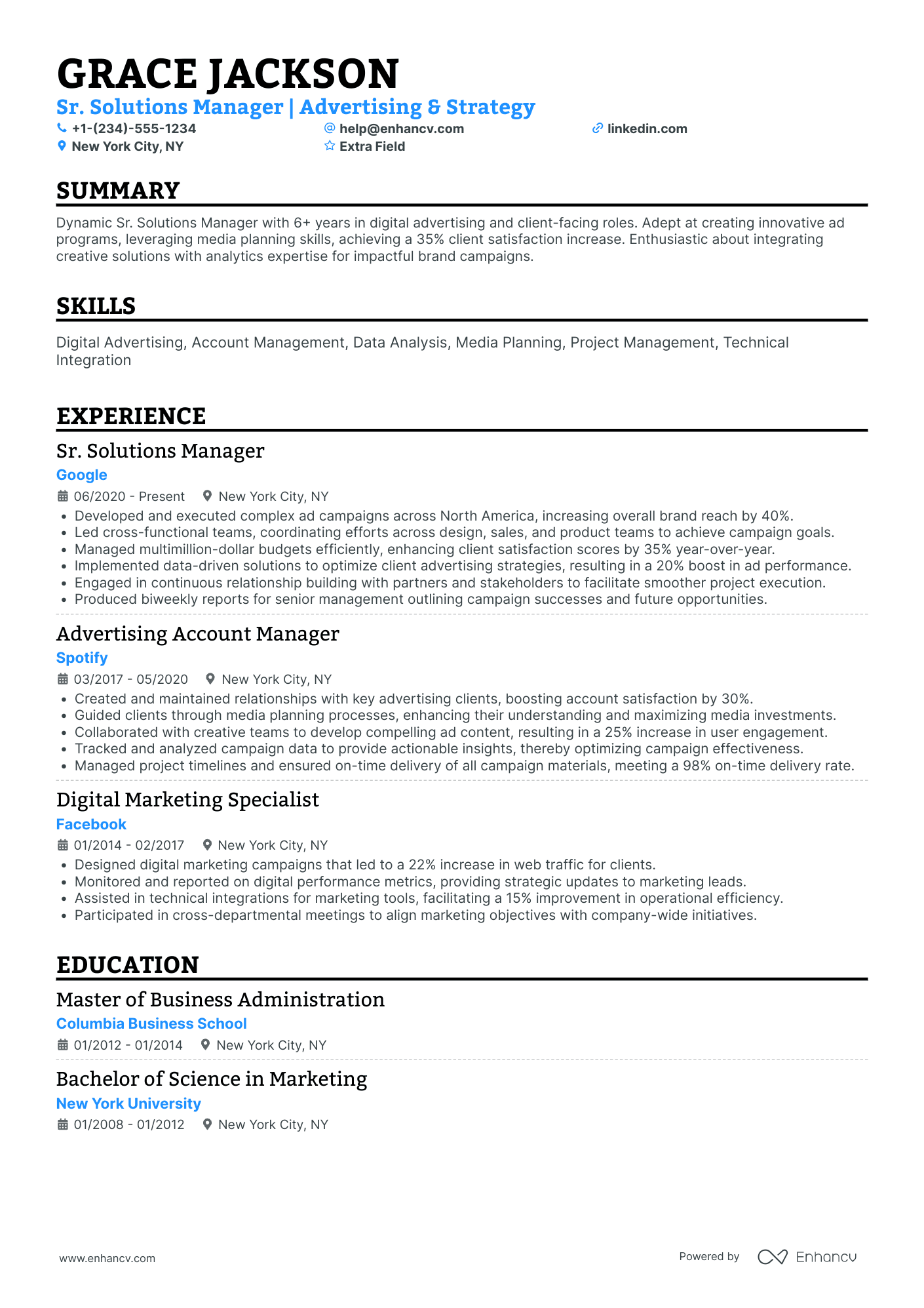 Amazon Prime Video Content Producer Resume Example