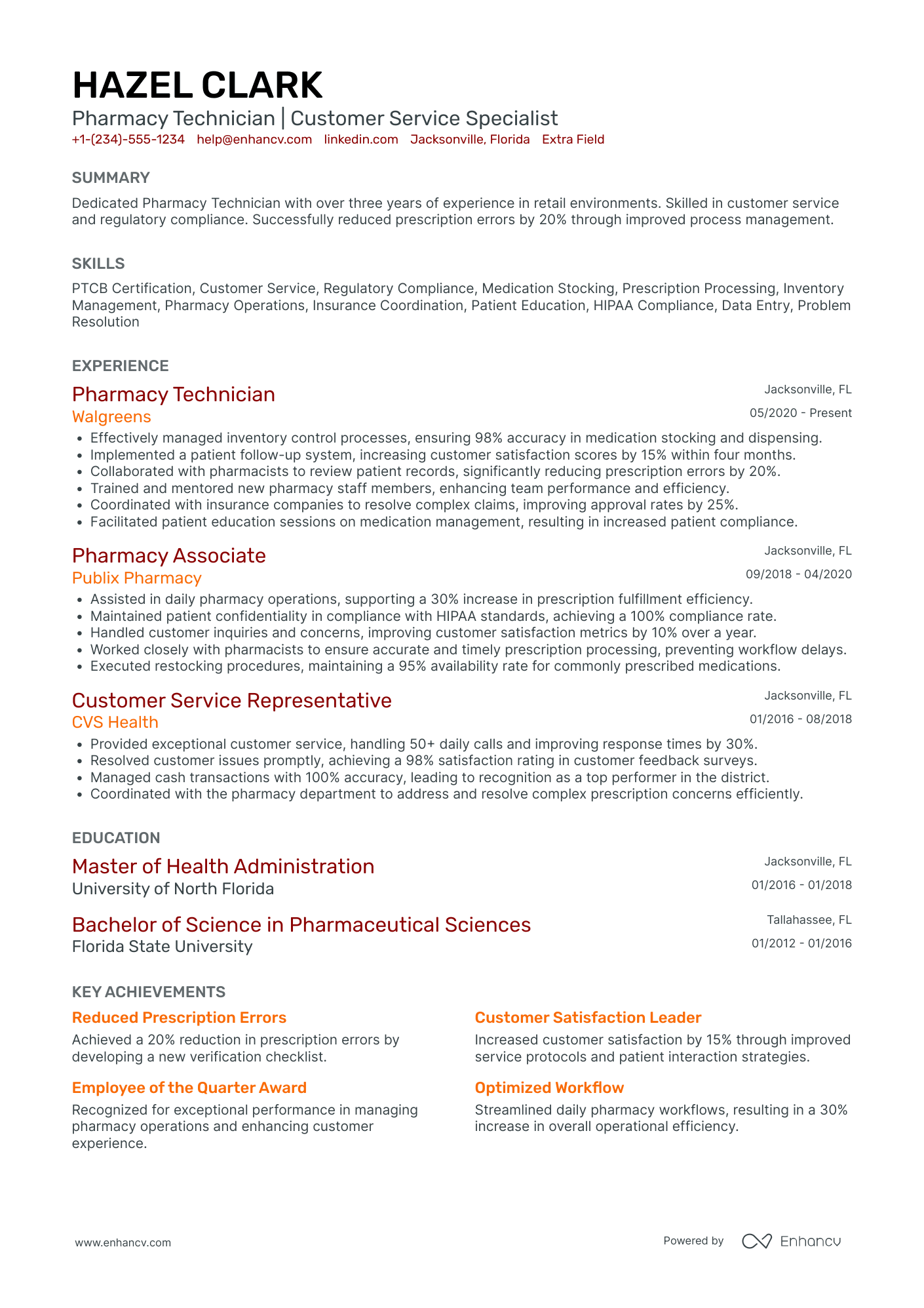 Pharmacy Benefits Manager Technician Resume Example