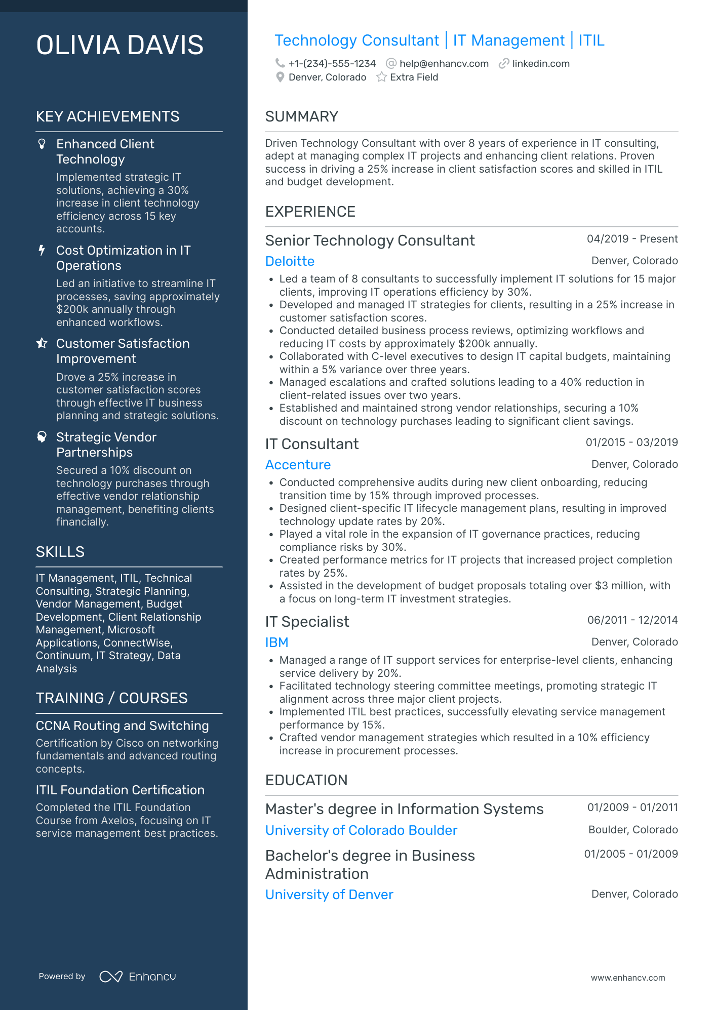 Accenture Technology Consultant Resume Example