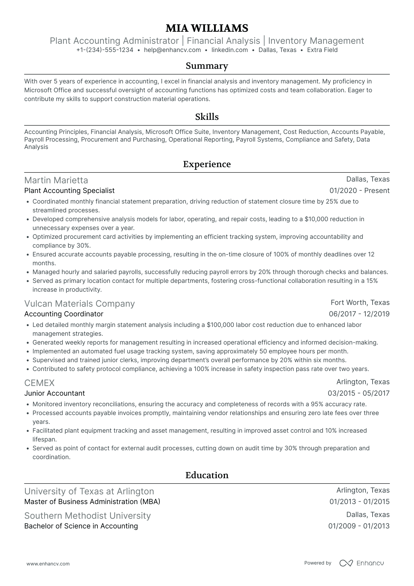 Accounts Clerk Administrator Resume Example