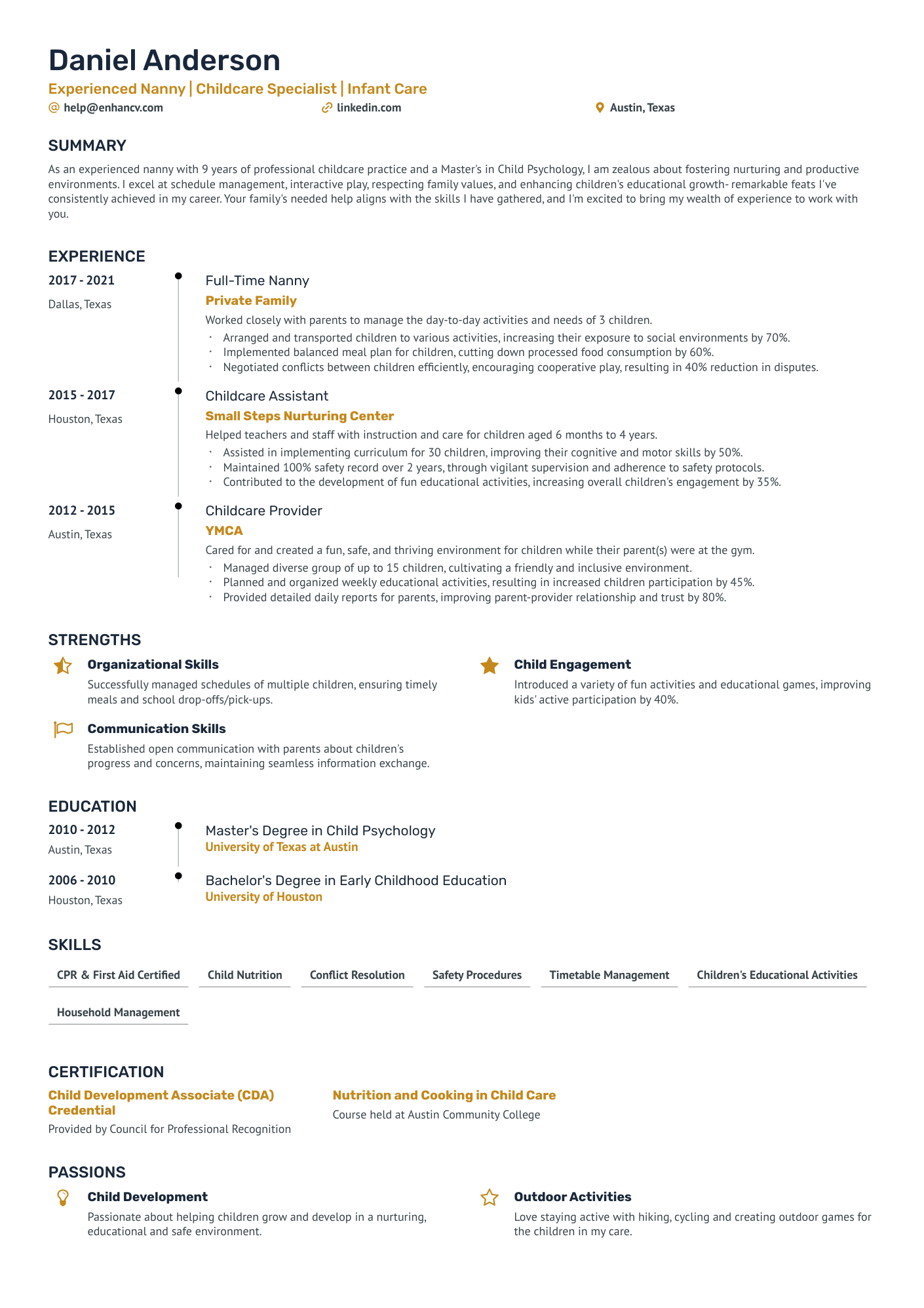 11 Nanny Resume Examples & Guide for 2024