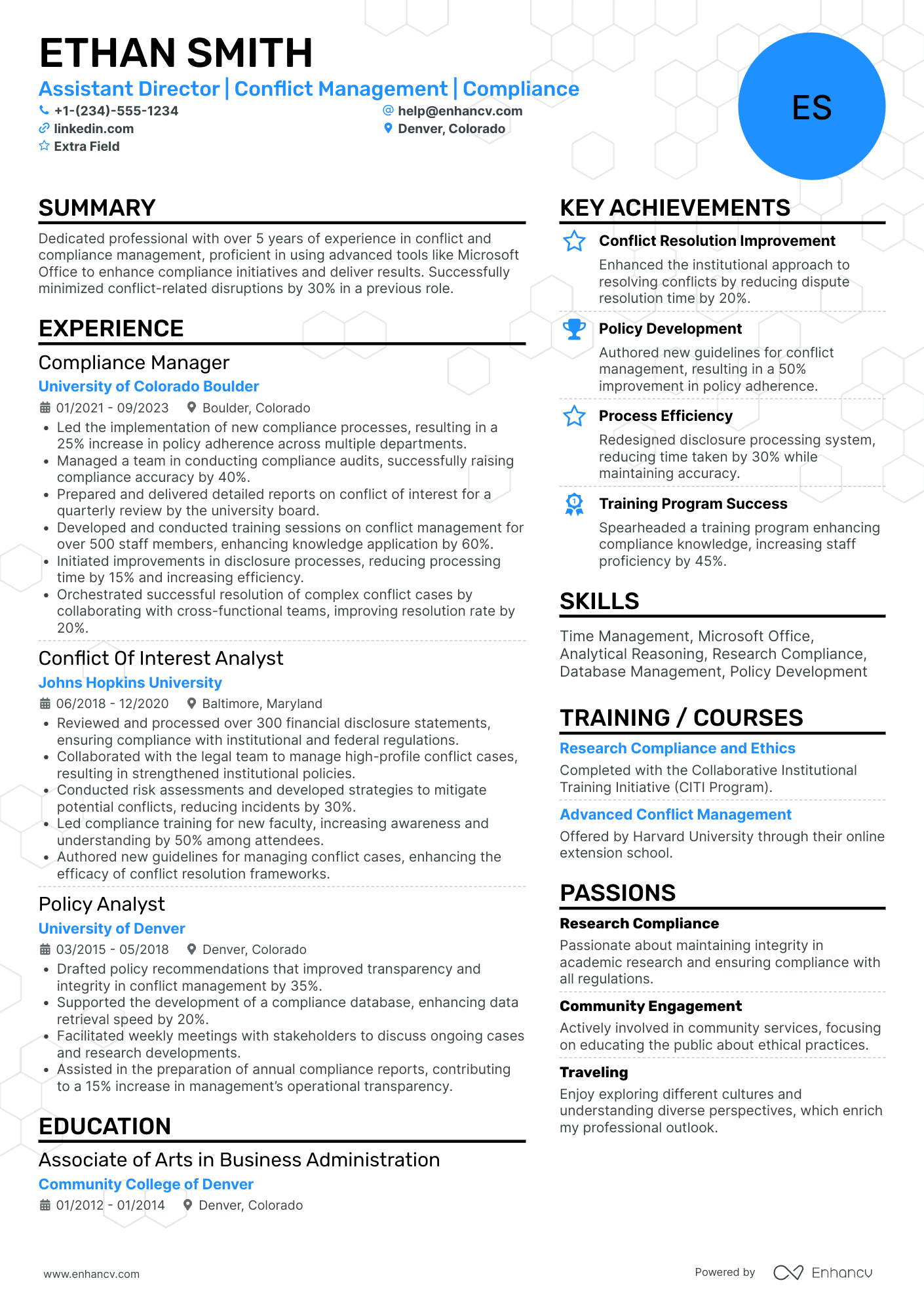 Office Assistant Director Resume Example