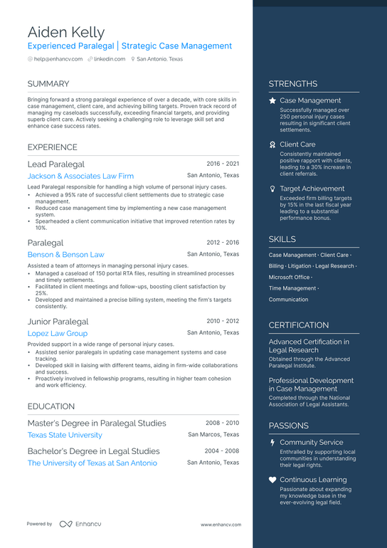 Personal Injury Paralegal Resume Example
