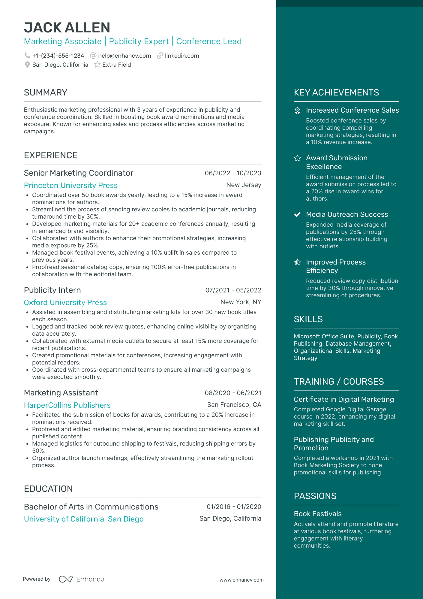 Field Marketing Assistant Resume Example