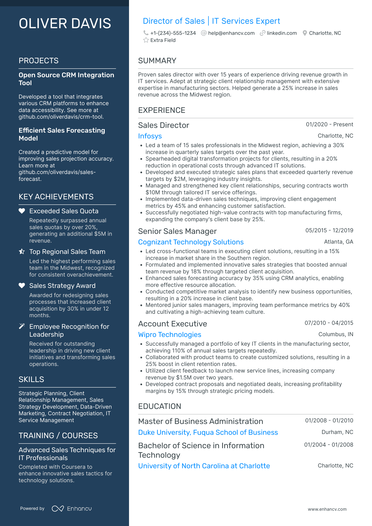 Spotify Sales Director Resume Example