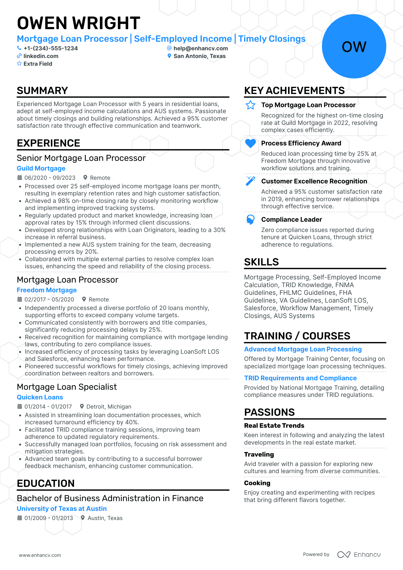 Remote Loan Processor Resume Example