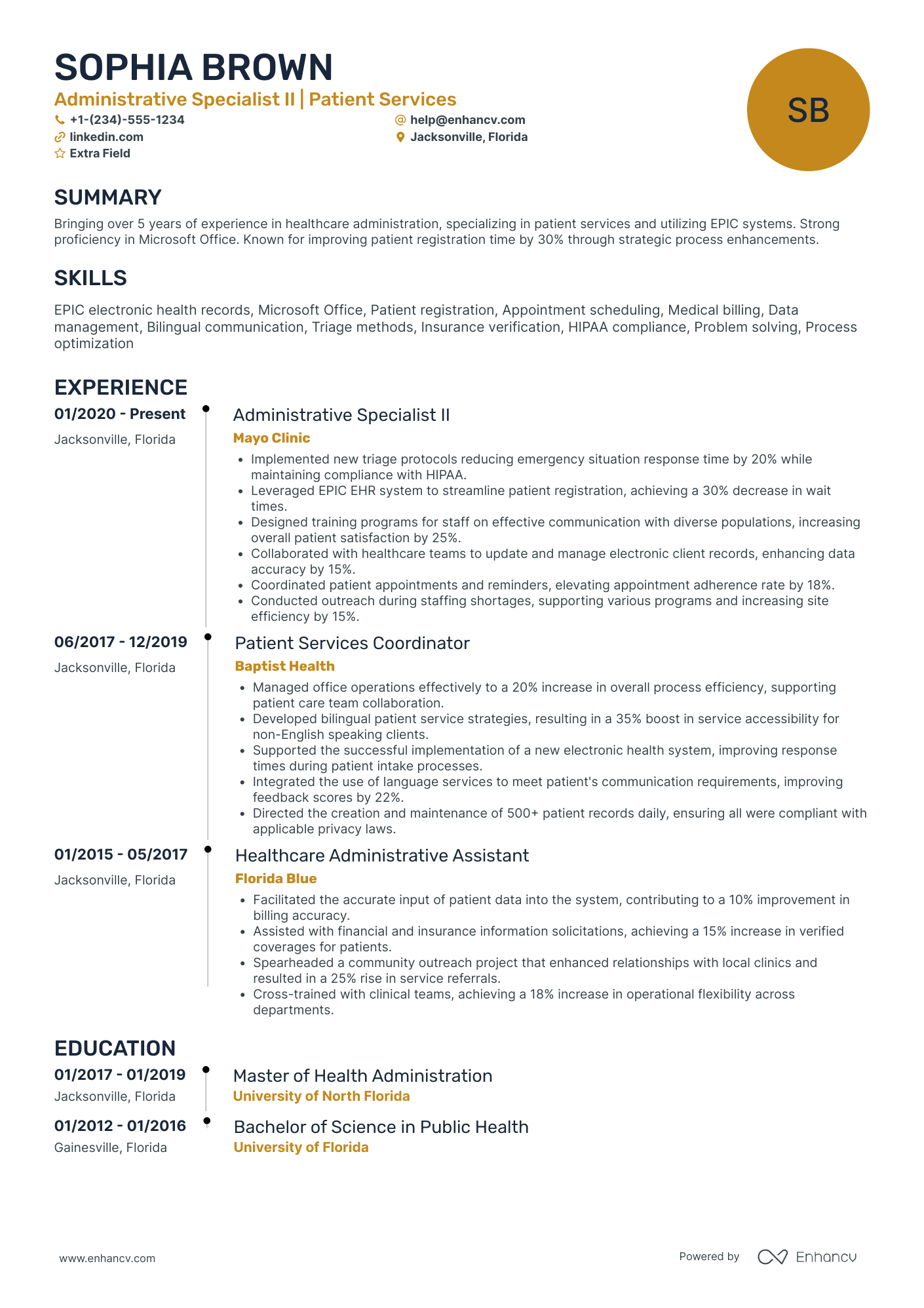 Patient Service Representative Specialist Resume Example