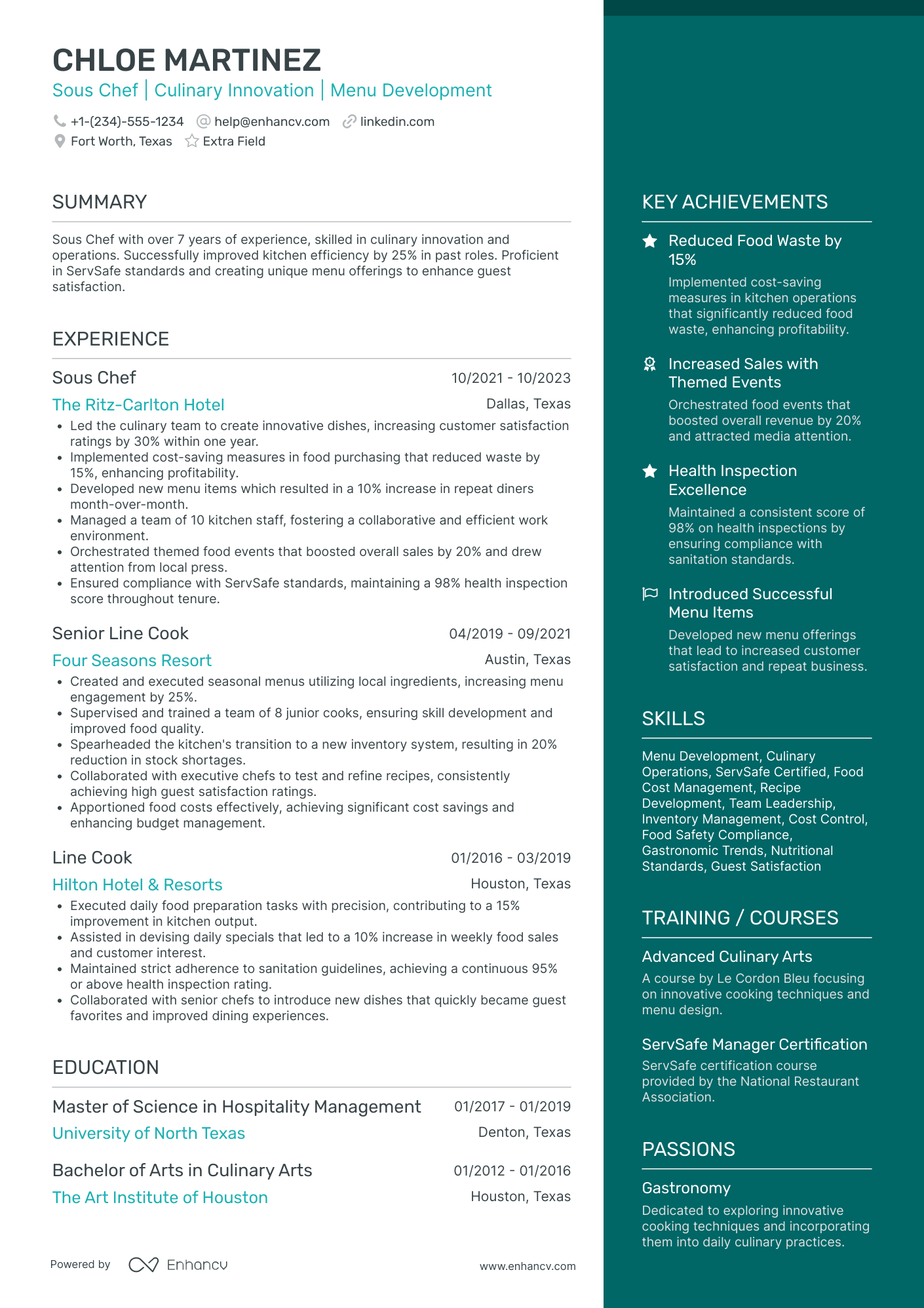 Grill Chef Resume Example