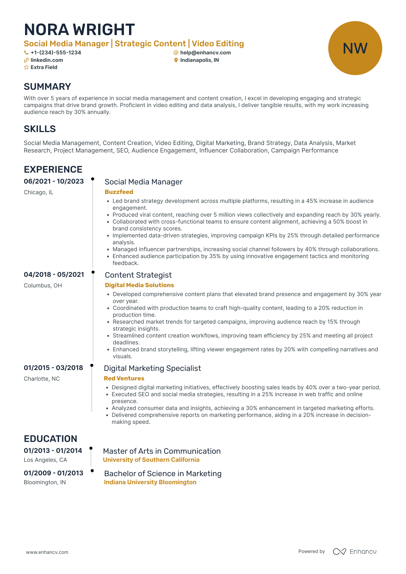 Podcaster Brand Manager Resume Example