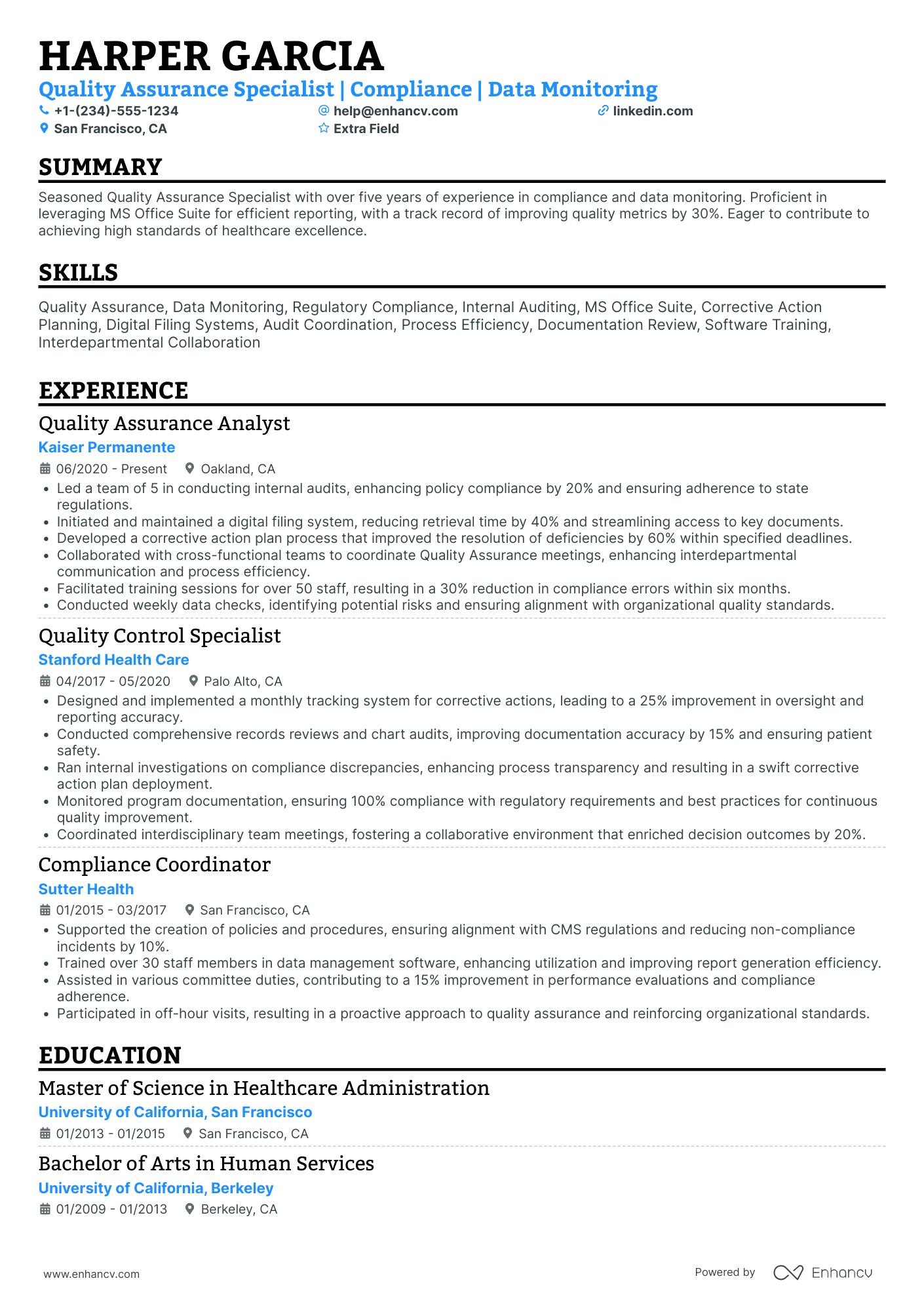 Uber Driver Quality Assurance Specialist Resume Example