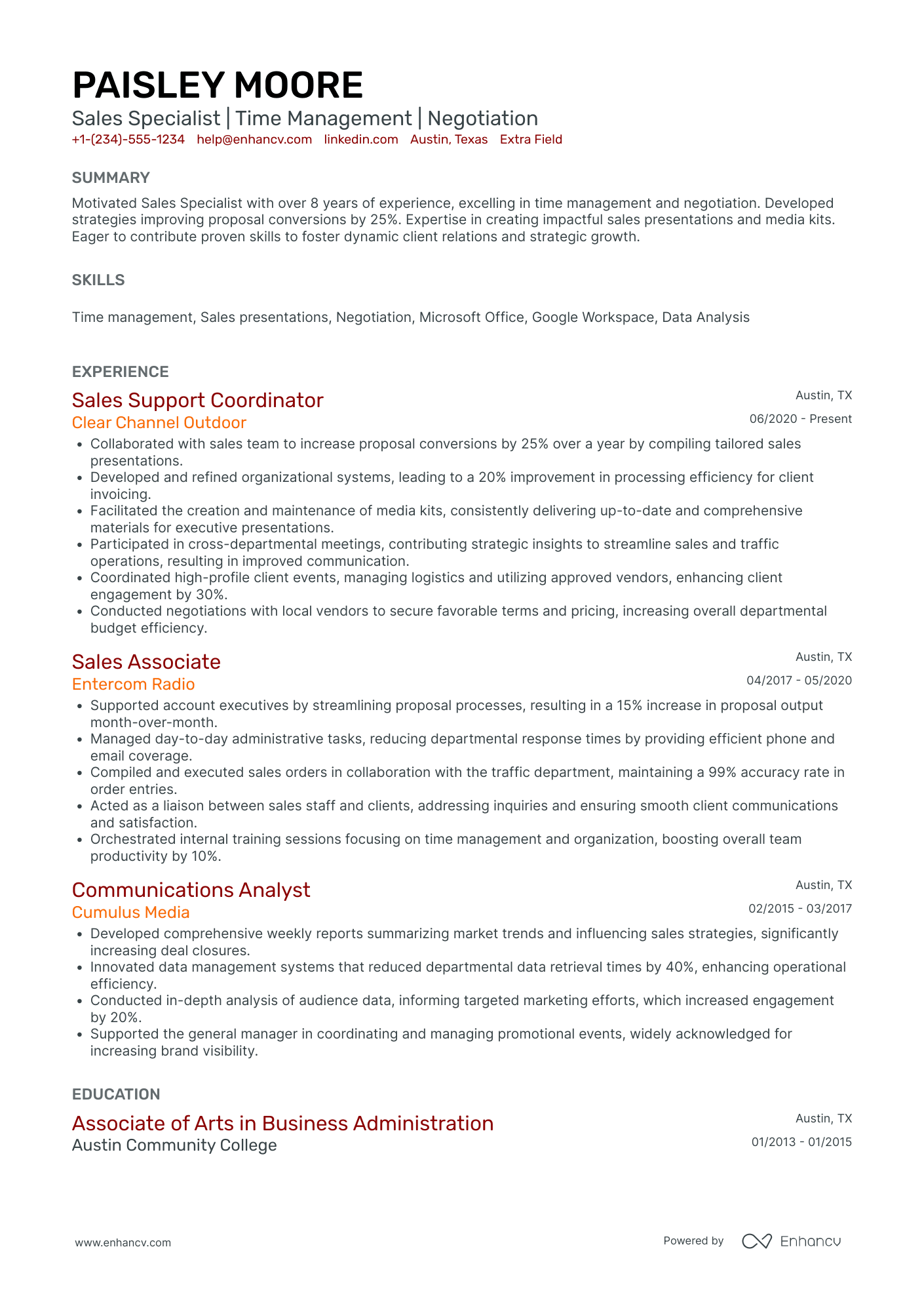 Digital Sales Assistant Resume Example