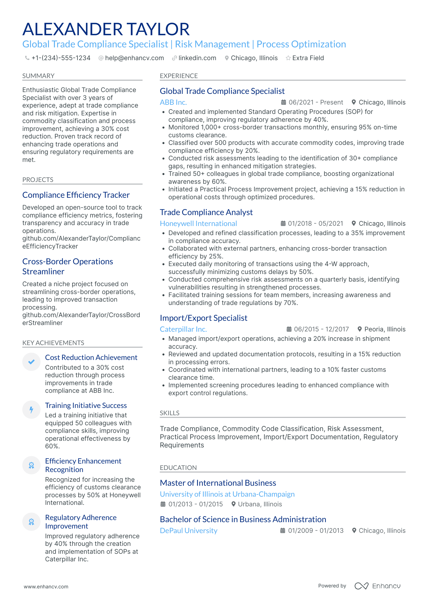 IT Compliance Specialist Resume Example