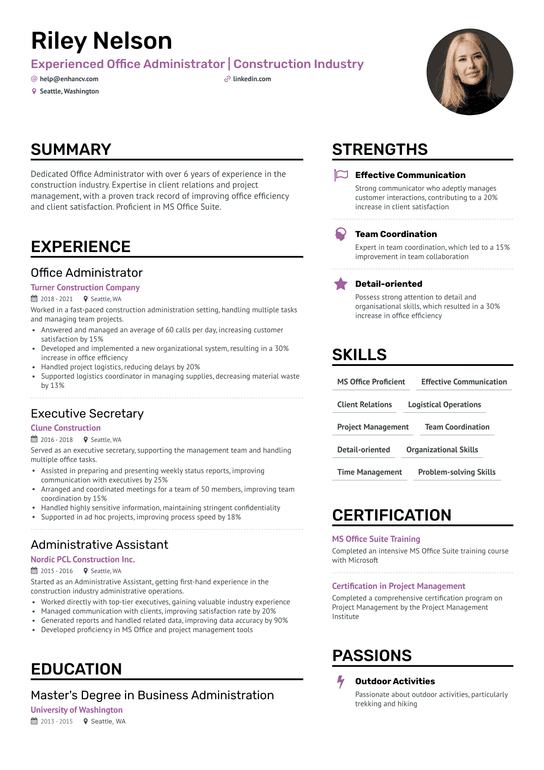 General Office Administrator Resume Example