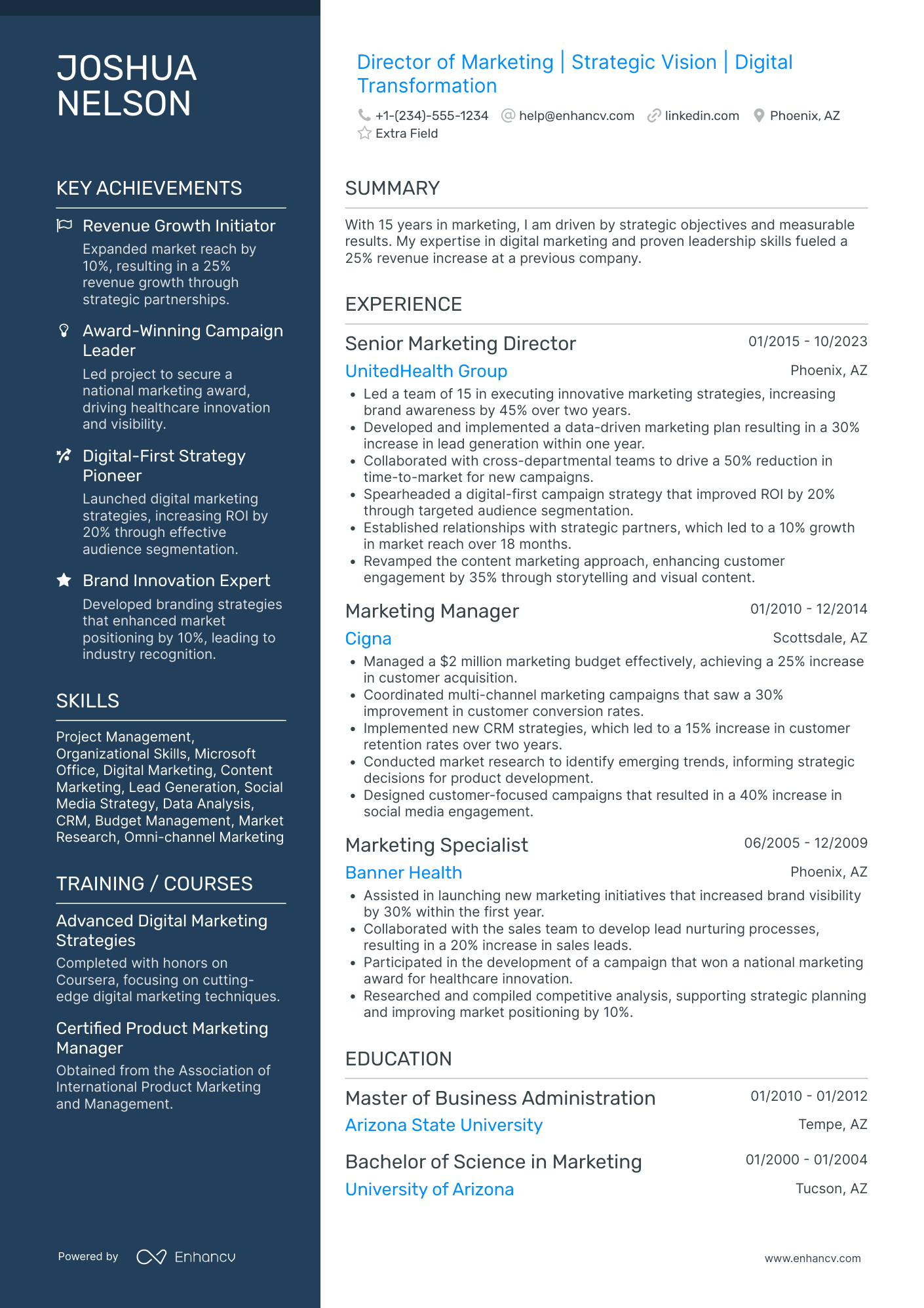 Content Marketing Director Resume Example