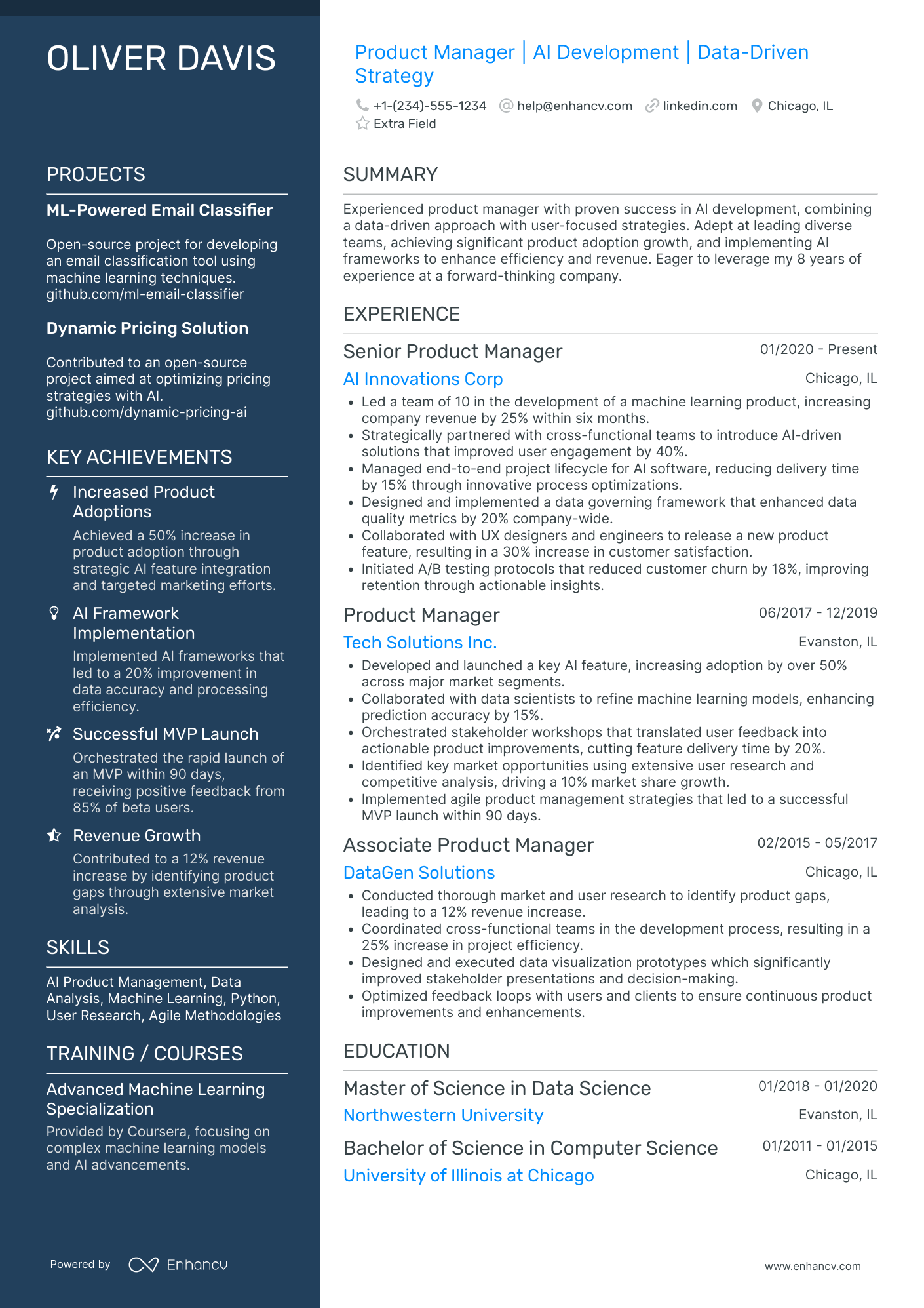 Microsoft Product Manager Resume Example