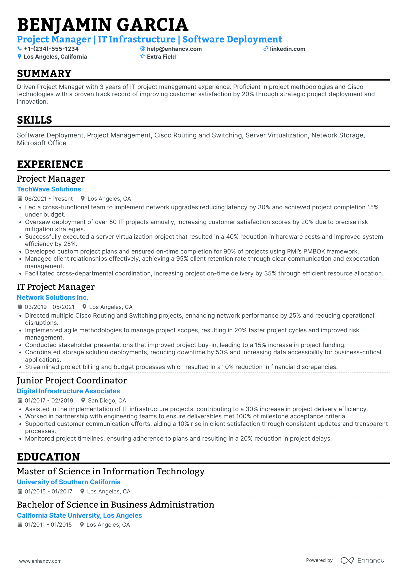 SharePoint Project Manager Resume Example