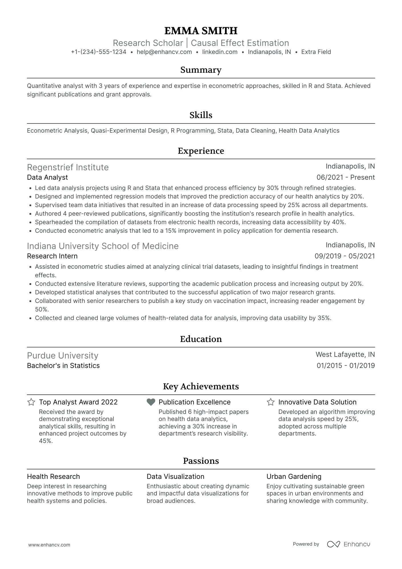 Junior Social Science Researcher Resume Example