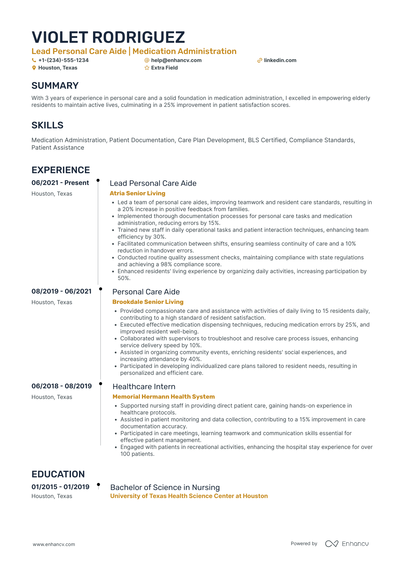 Lead Resident Assistant Resume Example