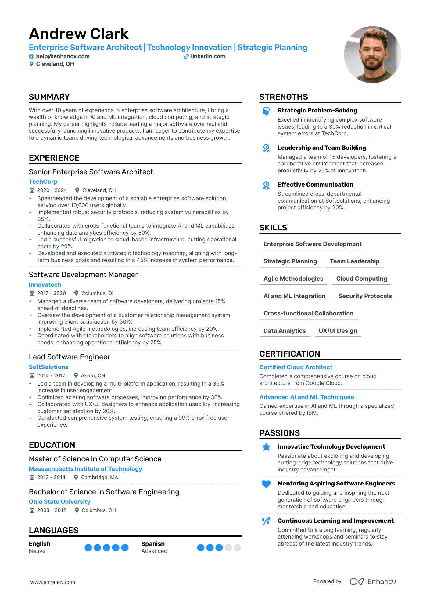 Enterprise Architect Resume Example