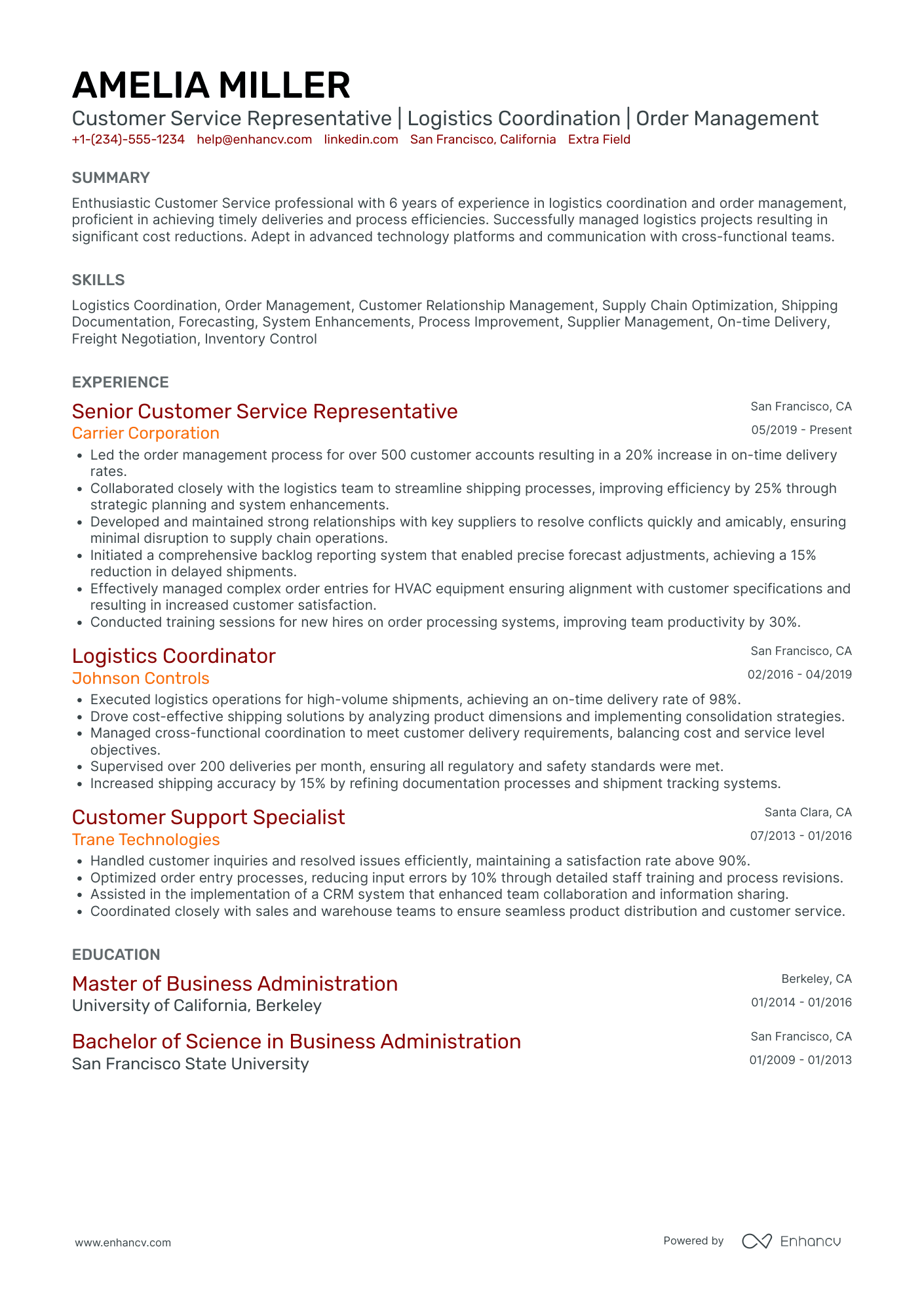 Uber Driver Customer Service Representative Resume Example