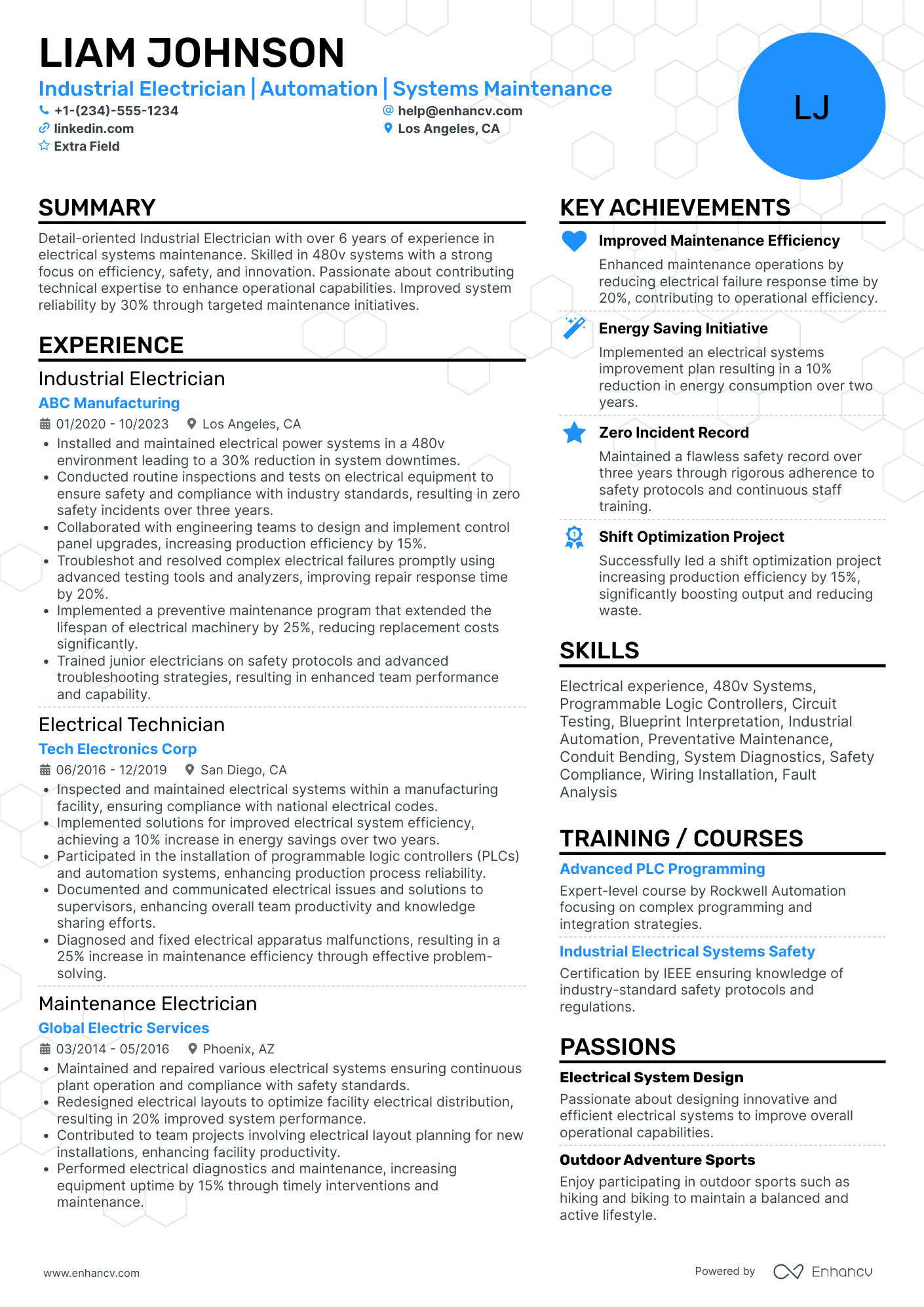 Railway Electrician Resume Example