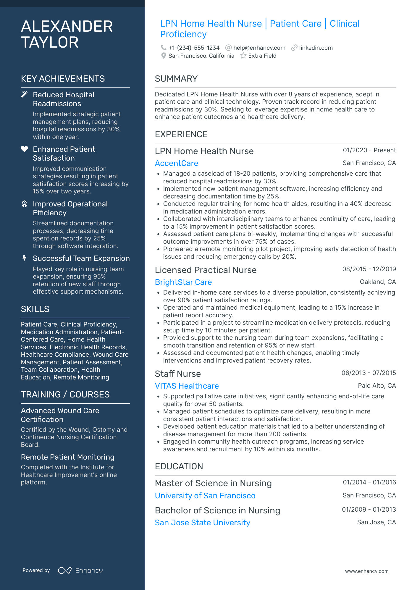 LPN Home Health Nurse Resume Example