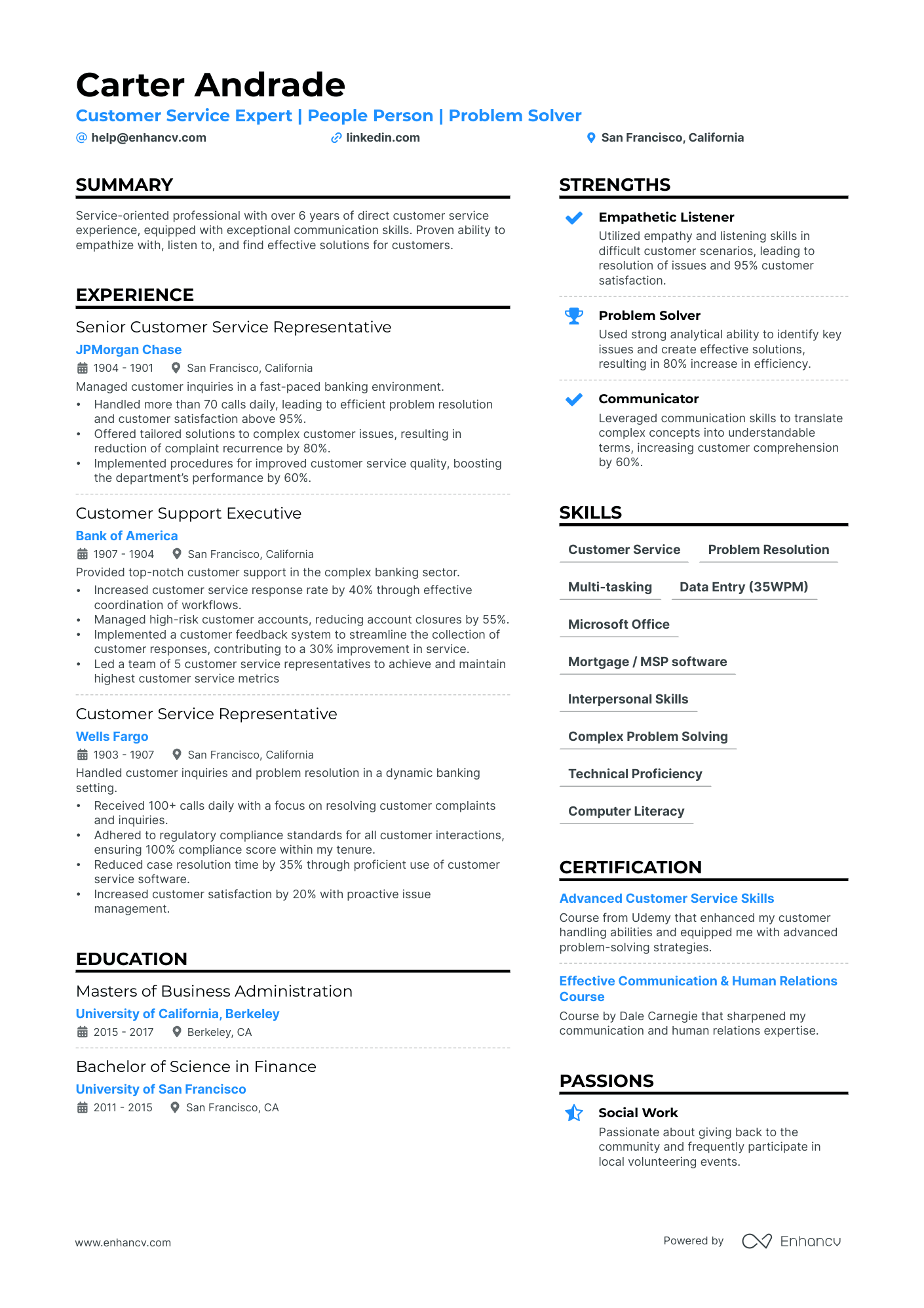 Customer Service Specialist Resume Example