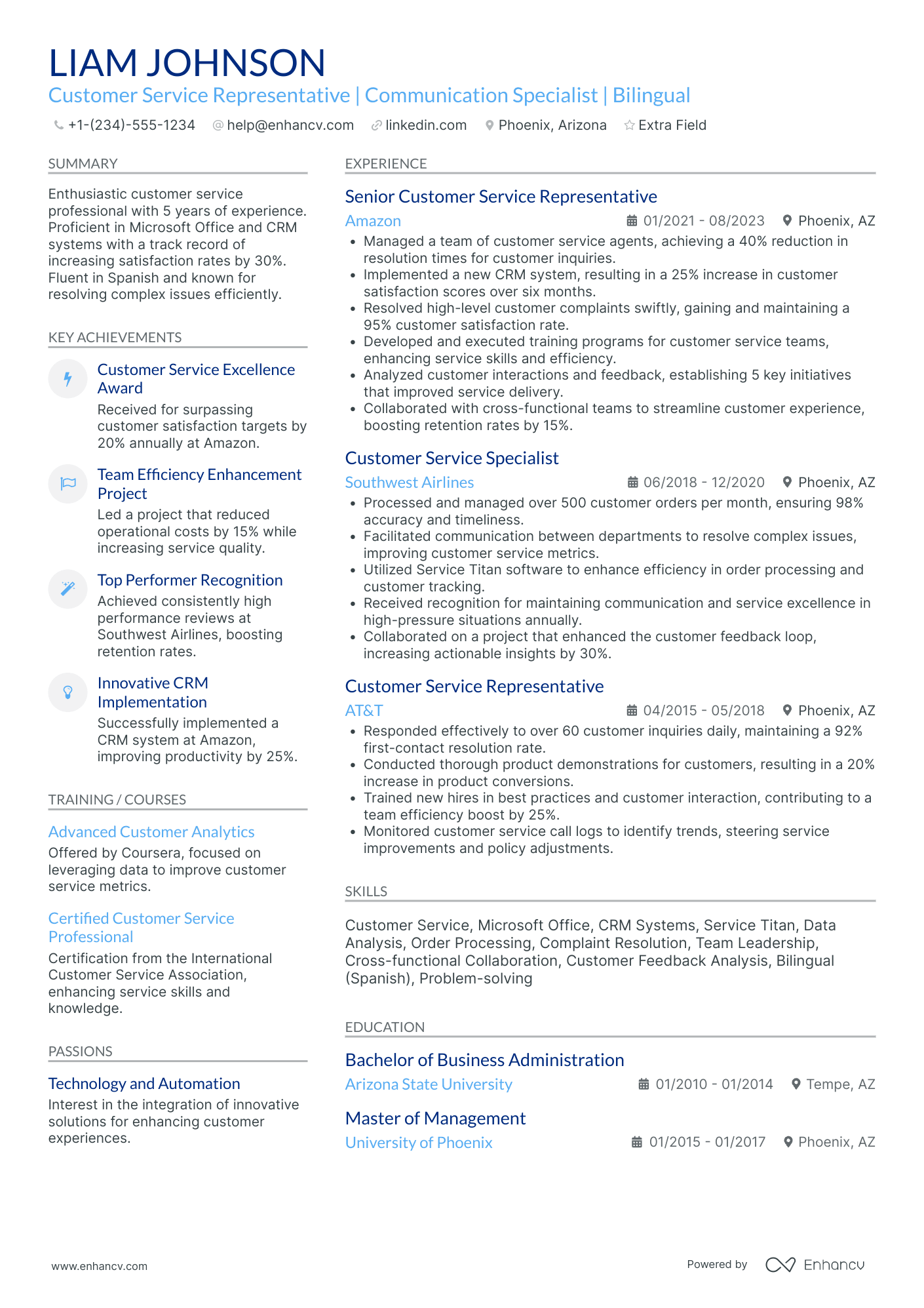 Retail Customer Service Representative Resume Example