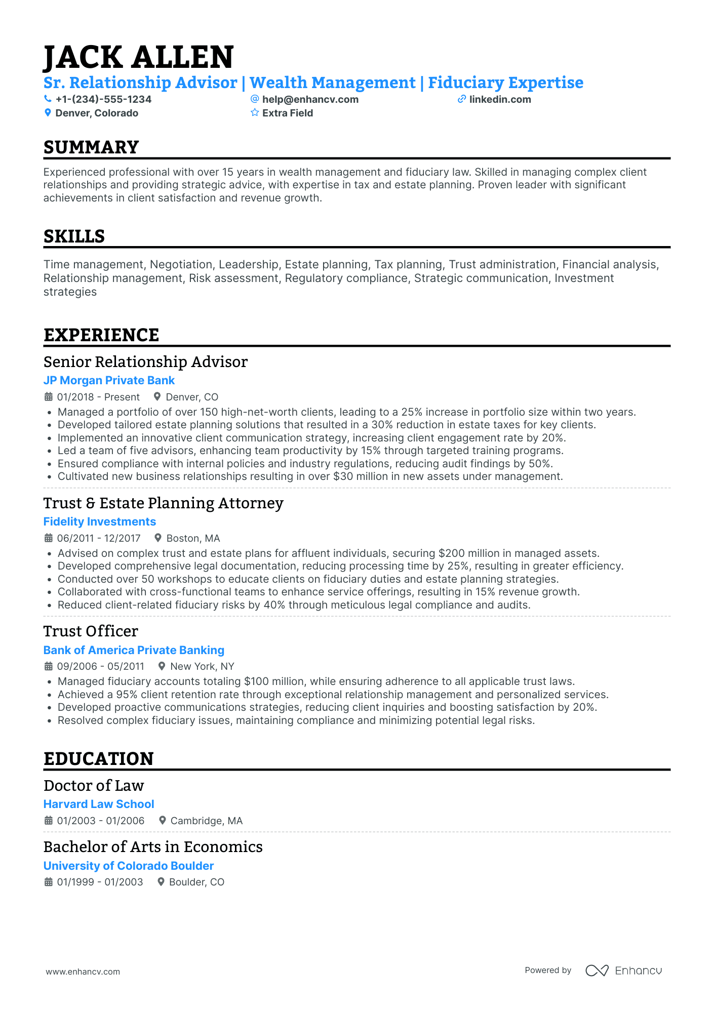 Accenture Experienced HR Advisor Resume Example