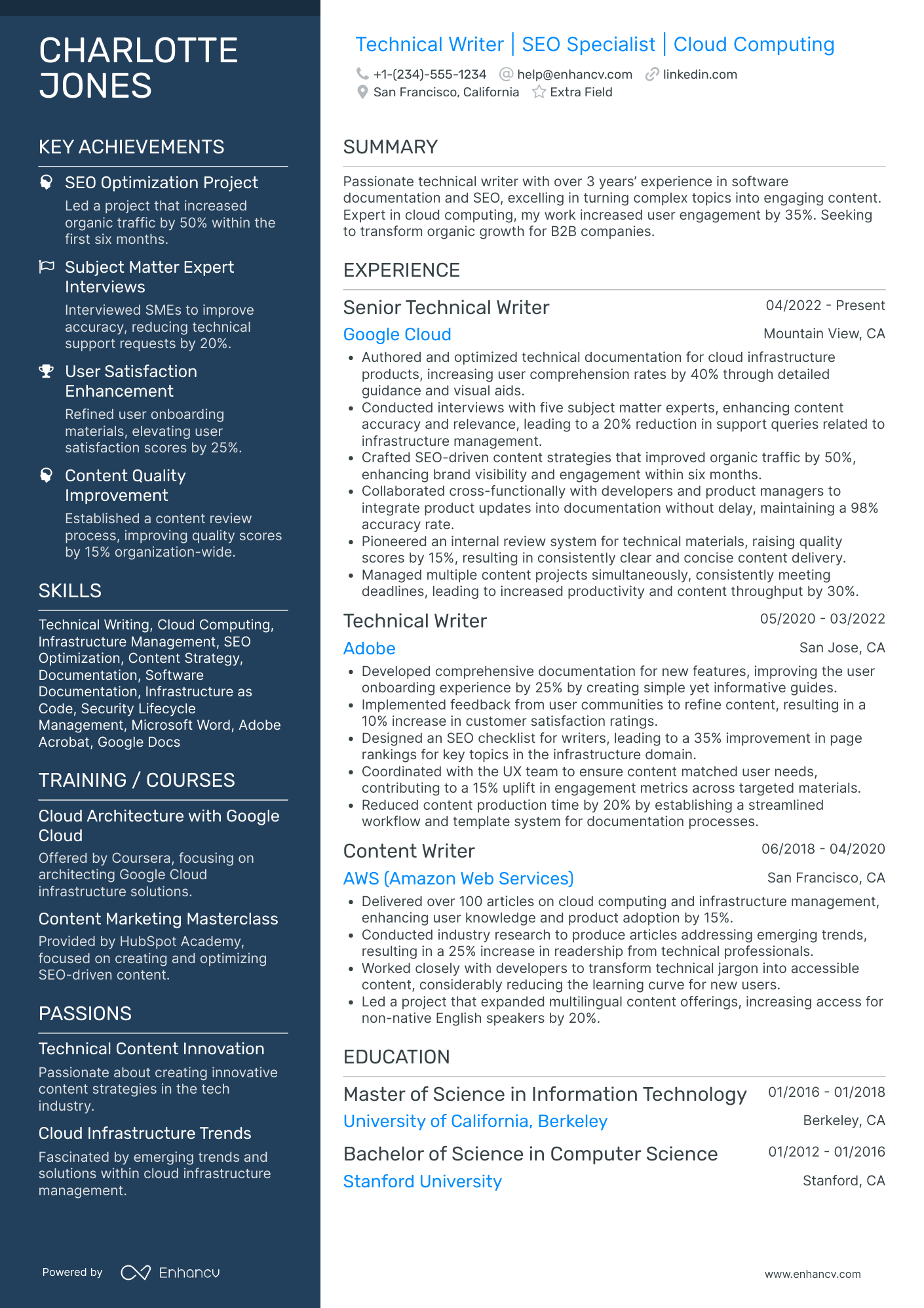 Freelance Technical Writer Resume Example