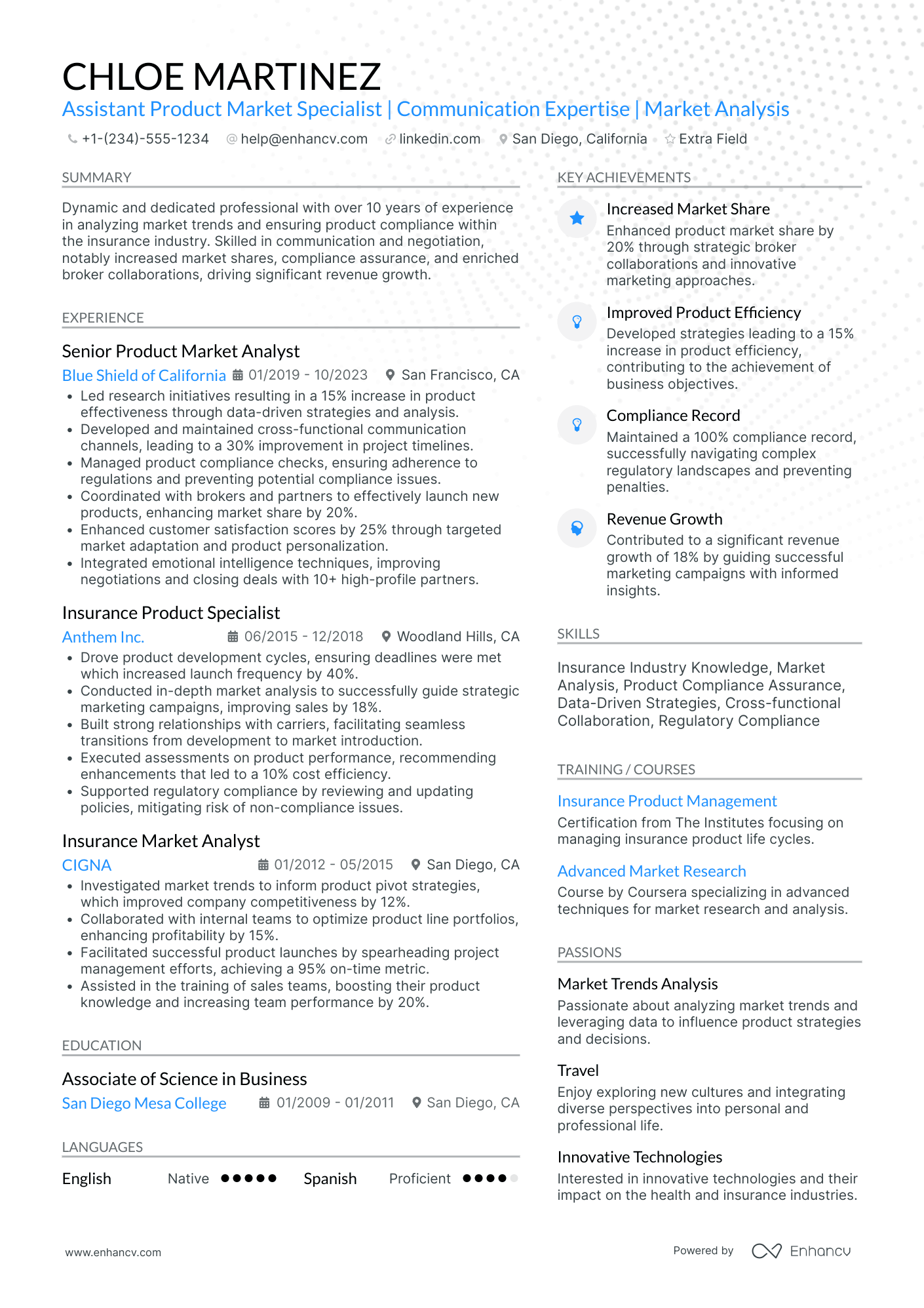 Market Research Assistant Resume Example