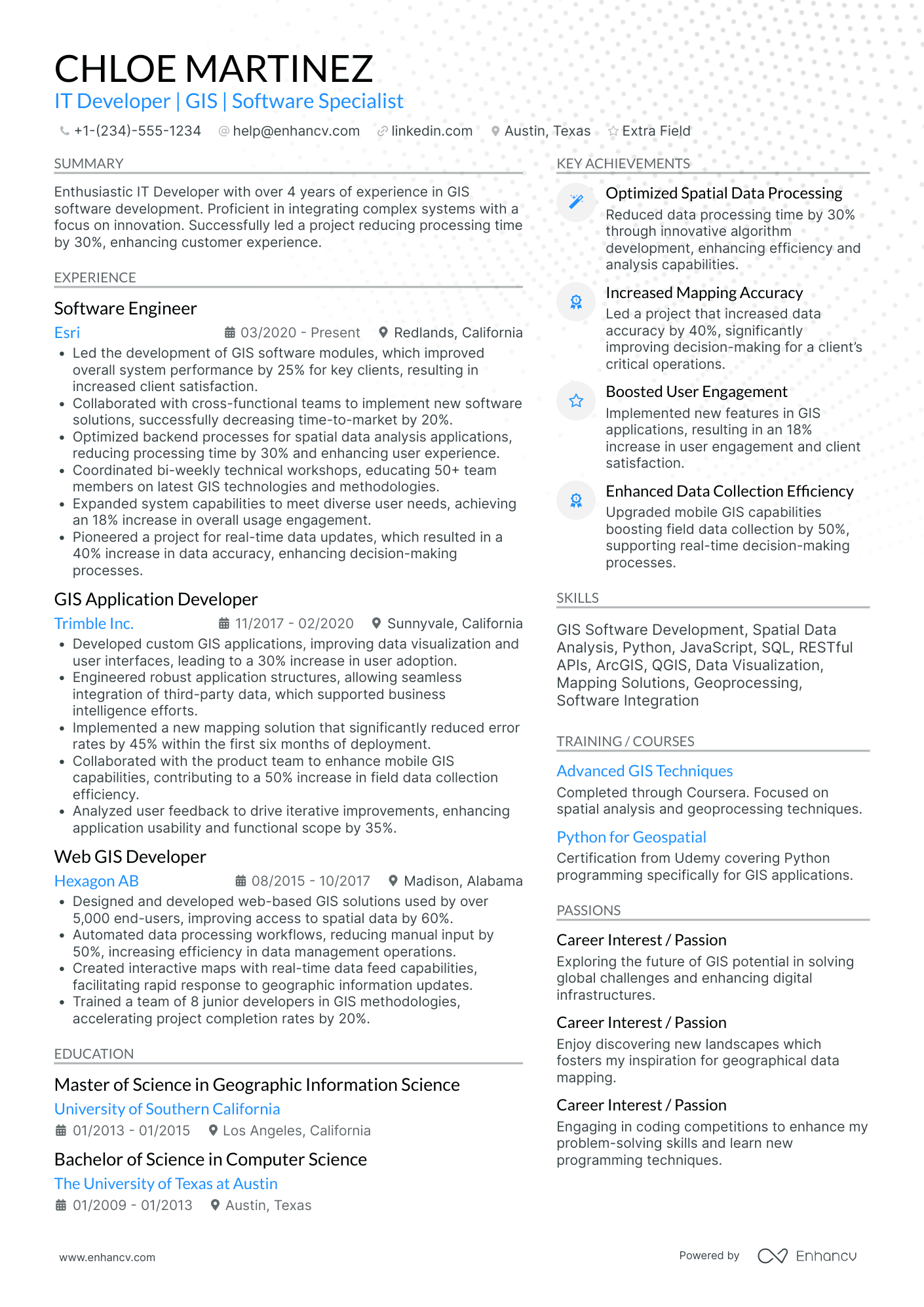 Entry Level IT Developer Resume Example