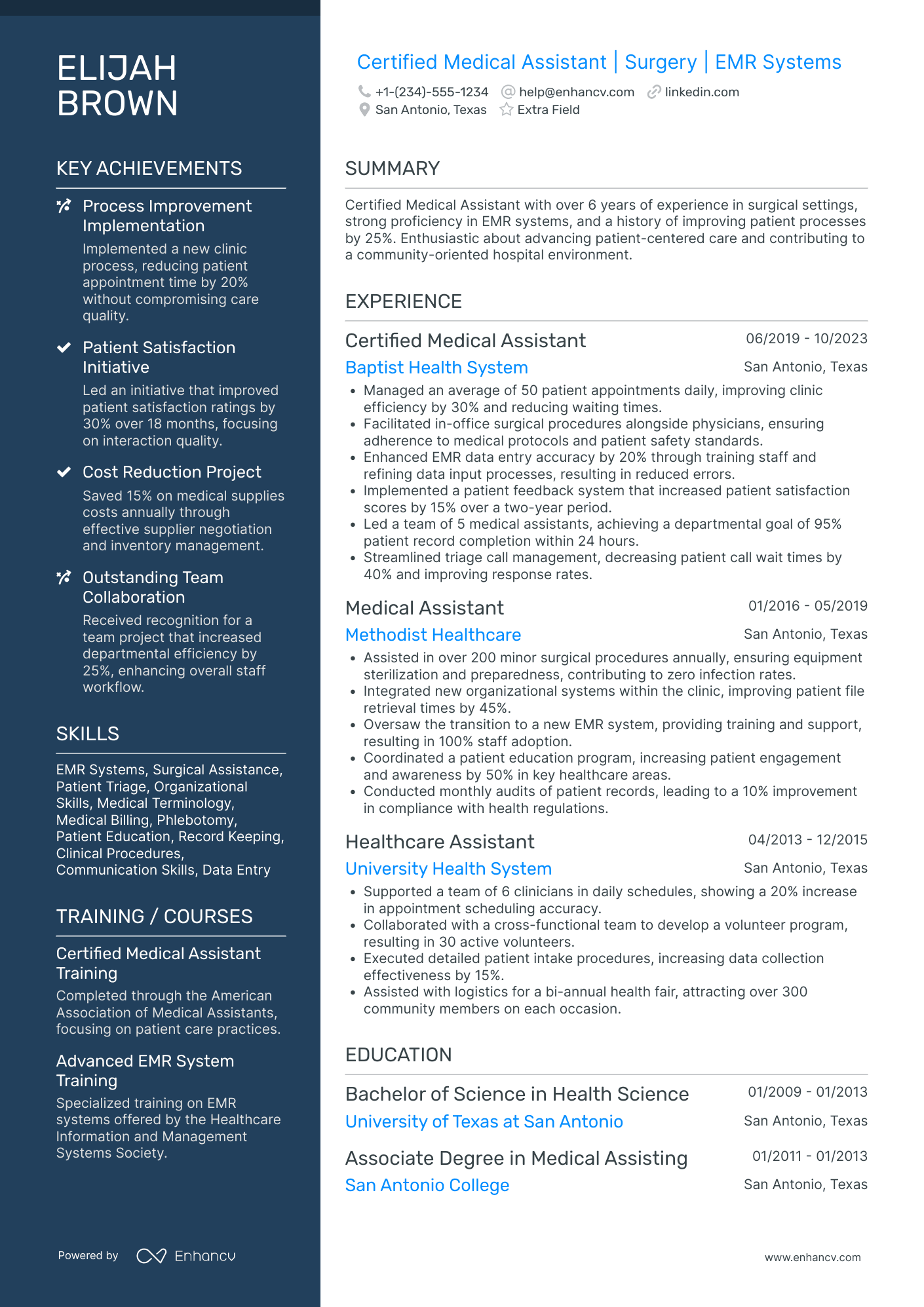 Entry Level Medical Assistant Resume Example