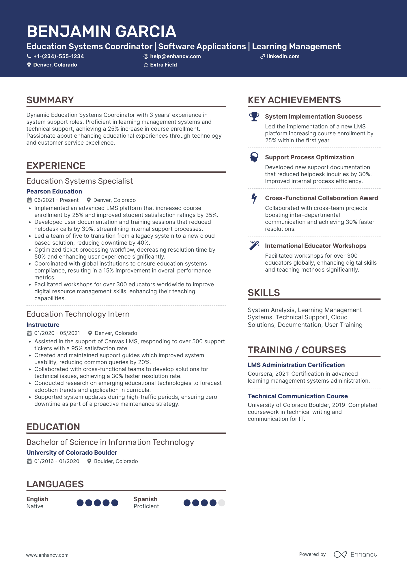 Junior Academic Coordinator Resume Example