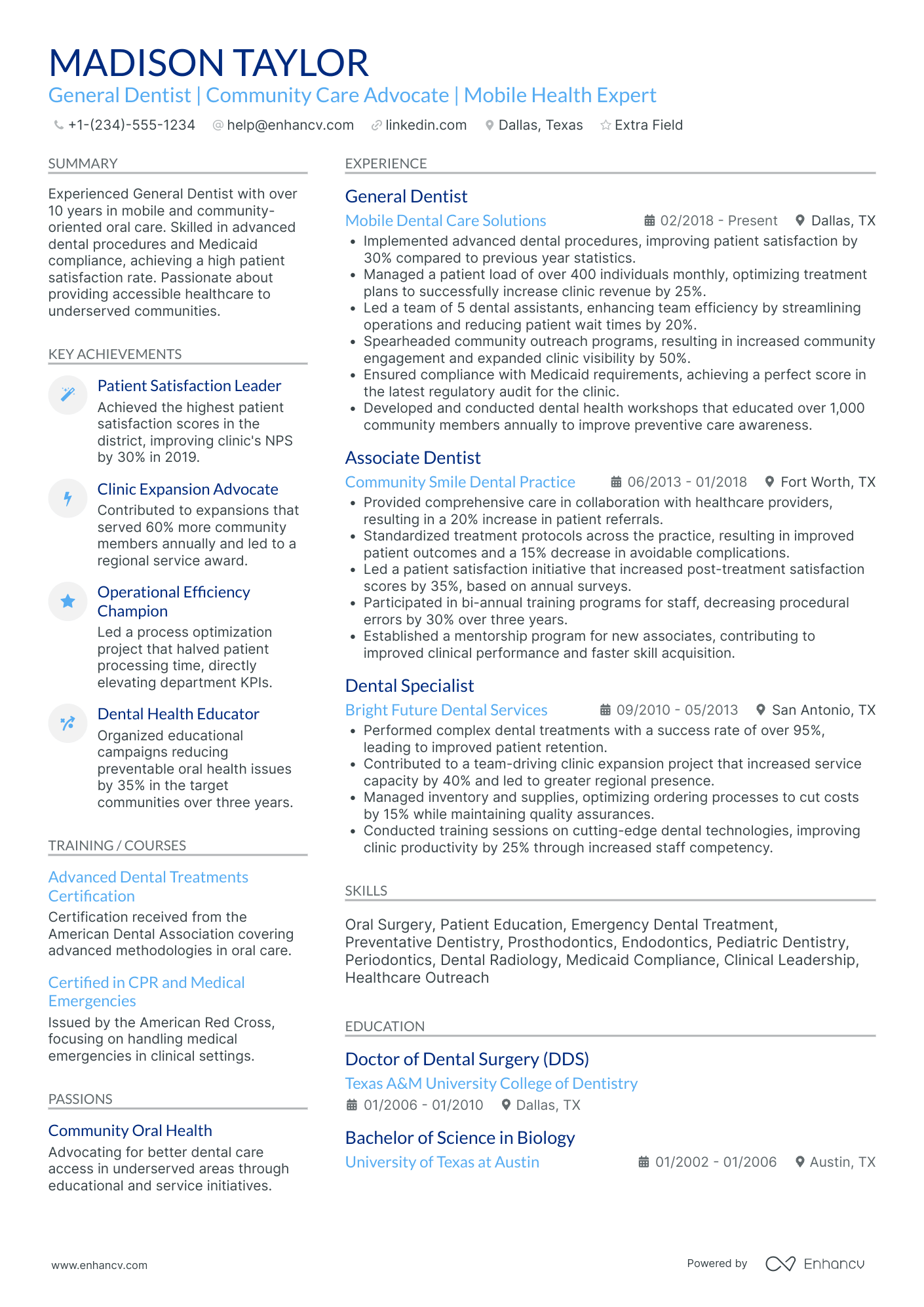 Forensic Dentist Resume Example