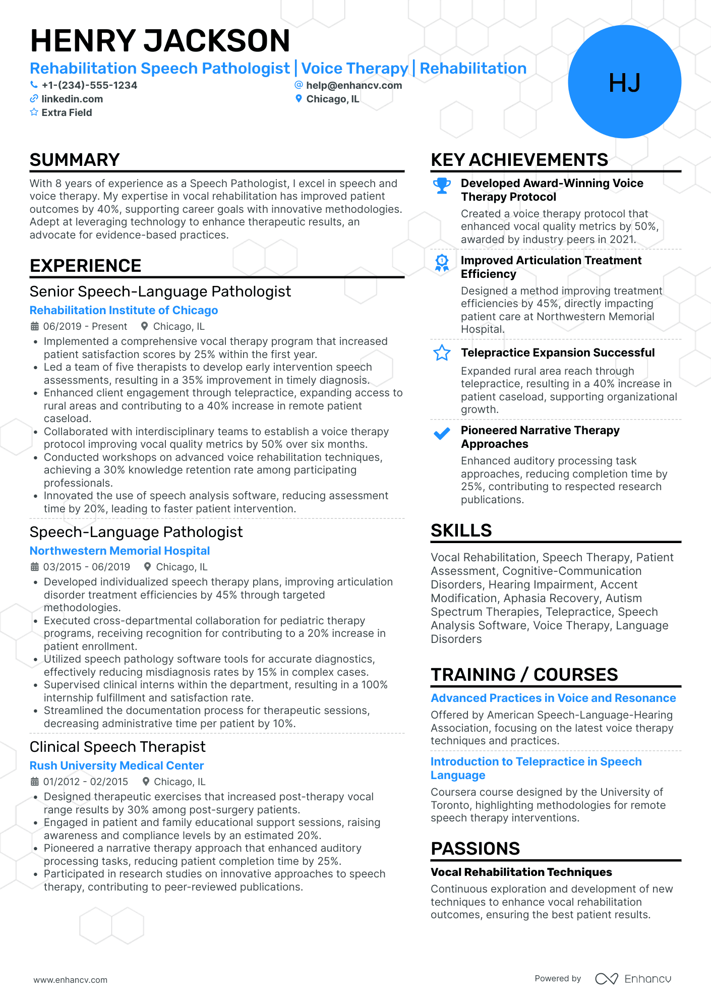 Rehabilitation Speech Pathologist Resume Example