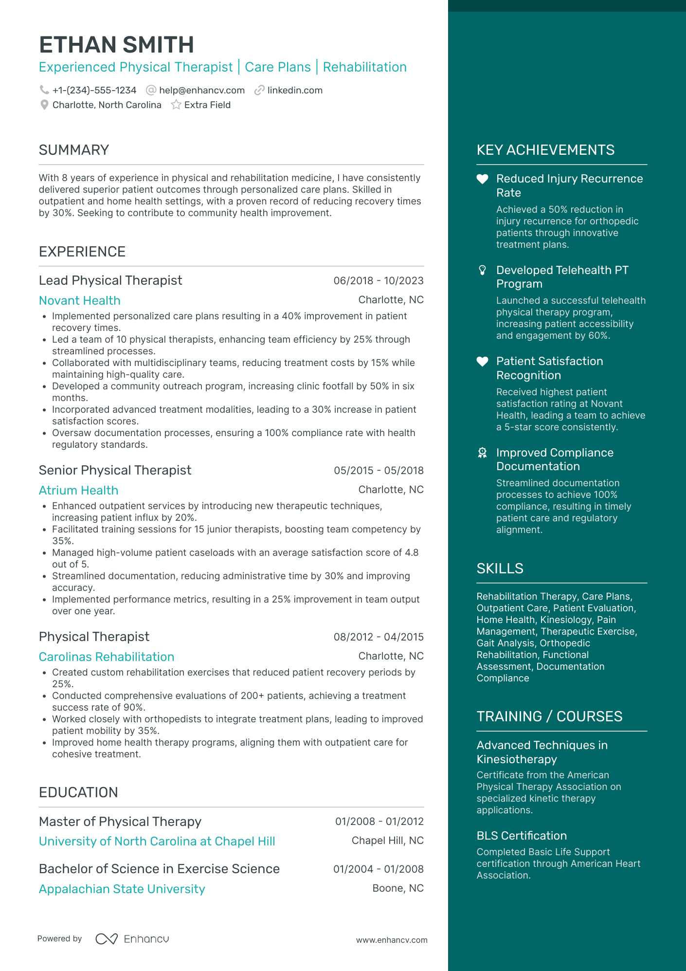 Career Change Therapist Resume Example