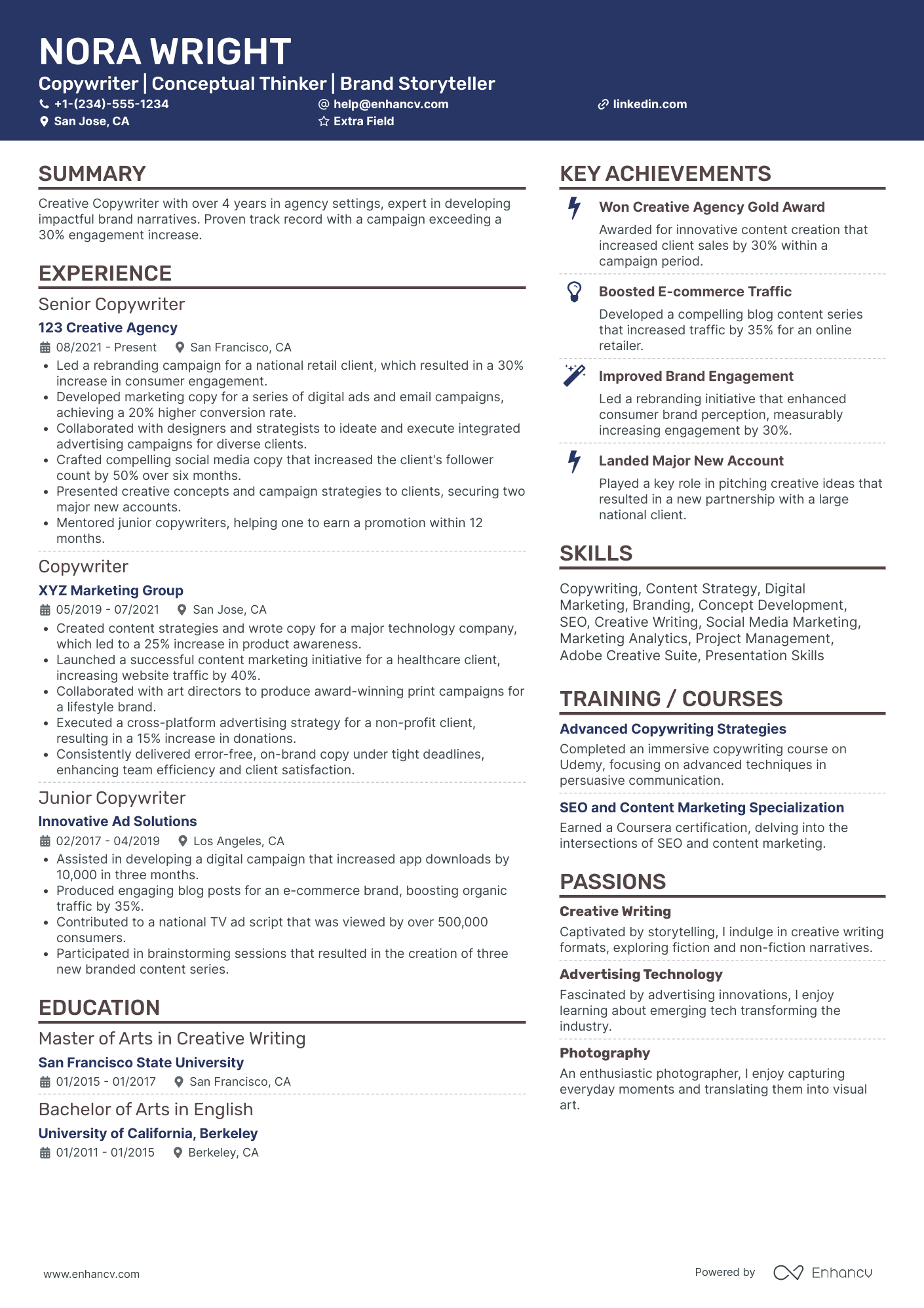 Biography Writer Resume Example