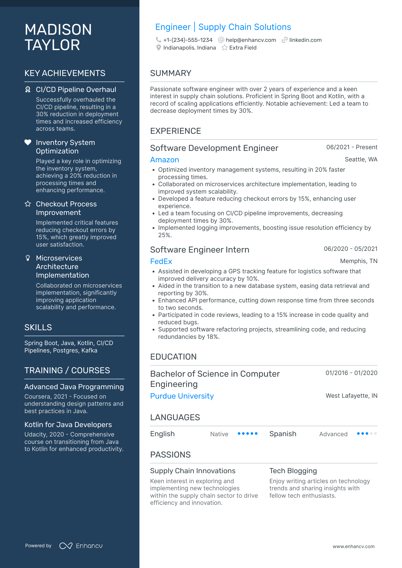 Junior Microservices Specialist Resume Example