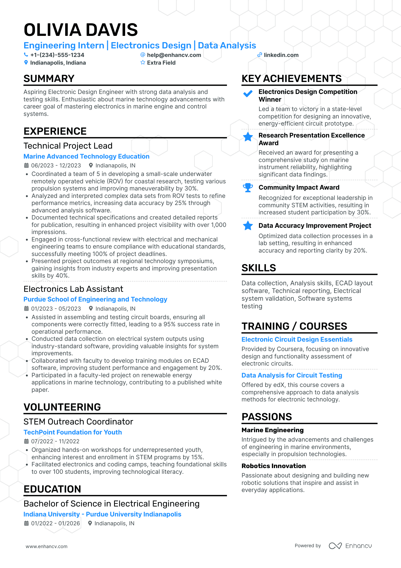 Marine Engineering Intern Resume Example