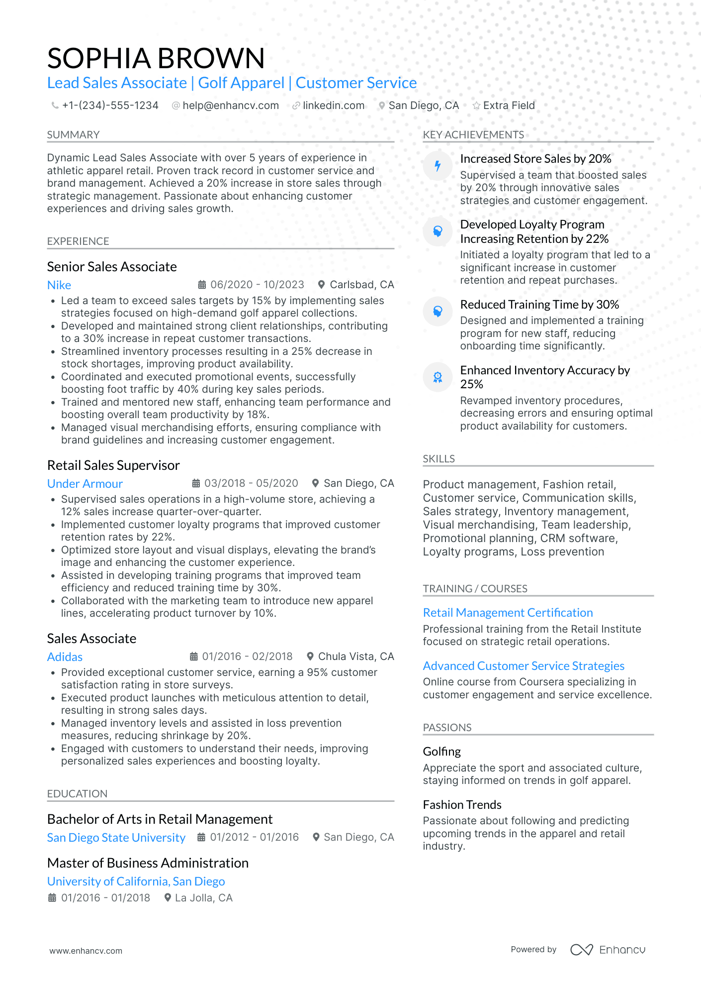 Lead Sales Associate Resume Example