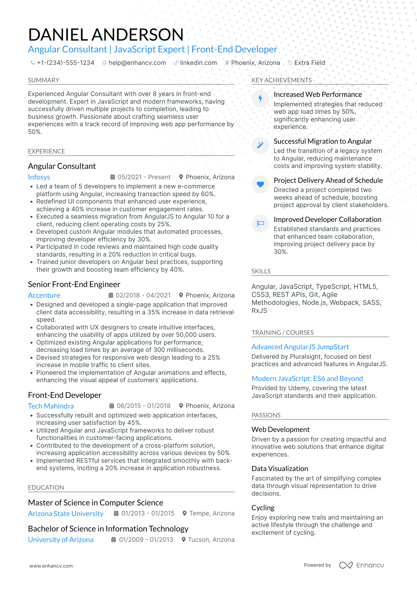 Angular Consultant Resume Example