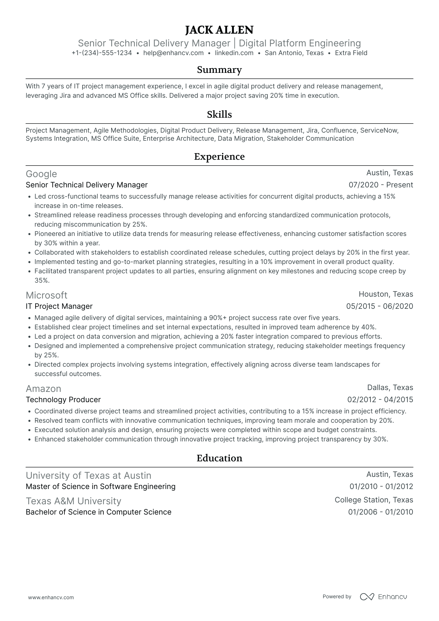 Starbucks IT Support Specialist Resume Example