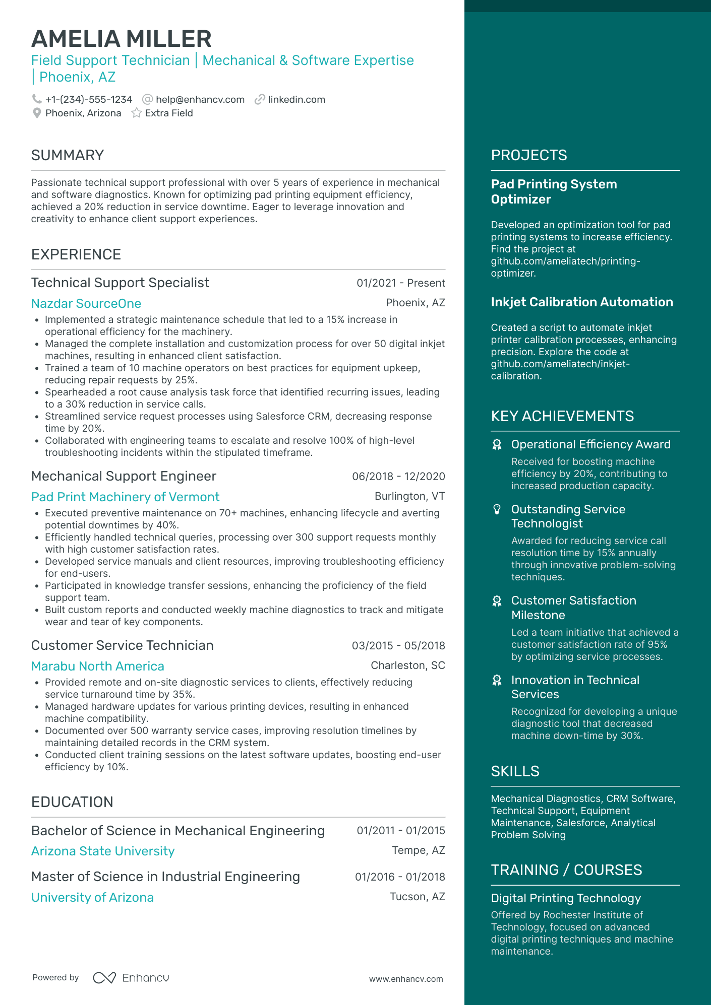 On Site Computer Technician Resume Example