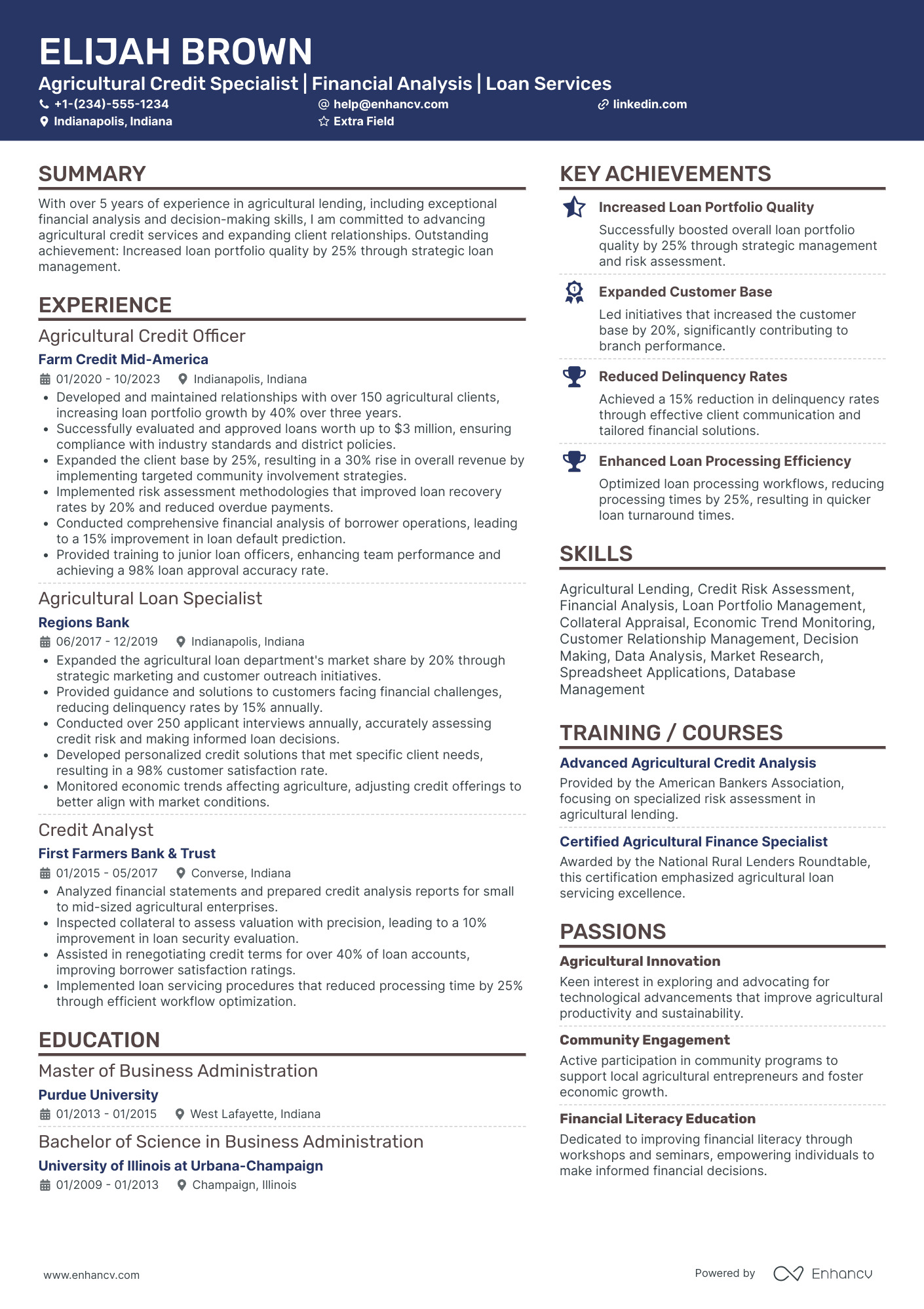 Senior Loan Officer Resume Example