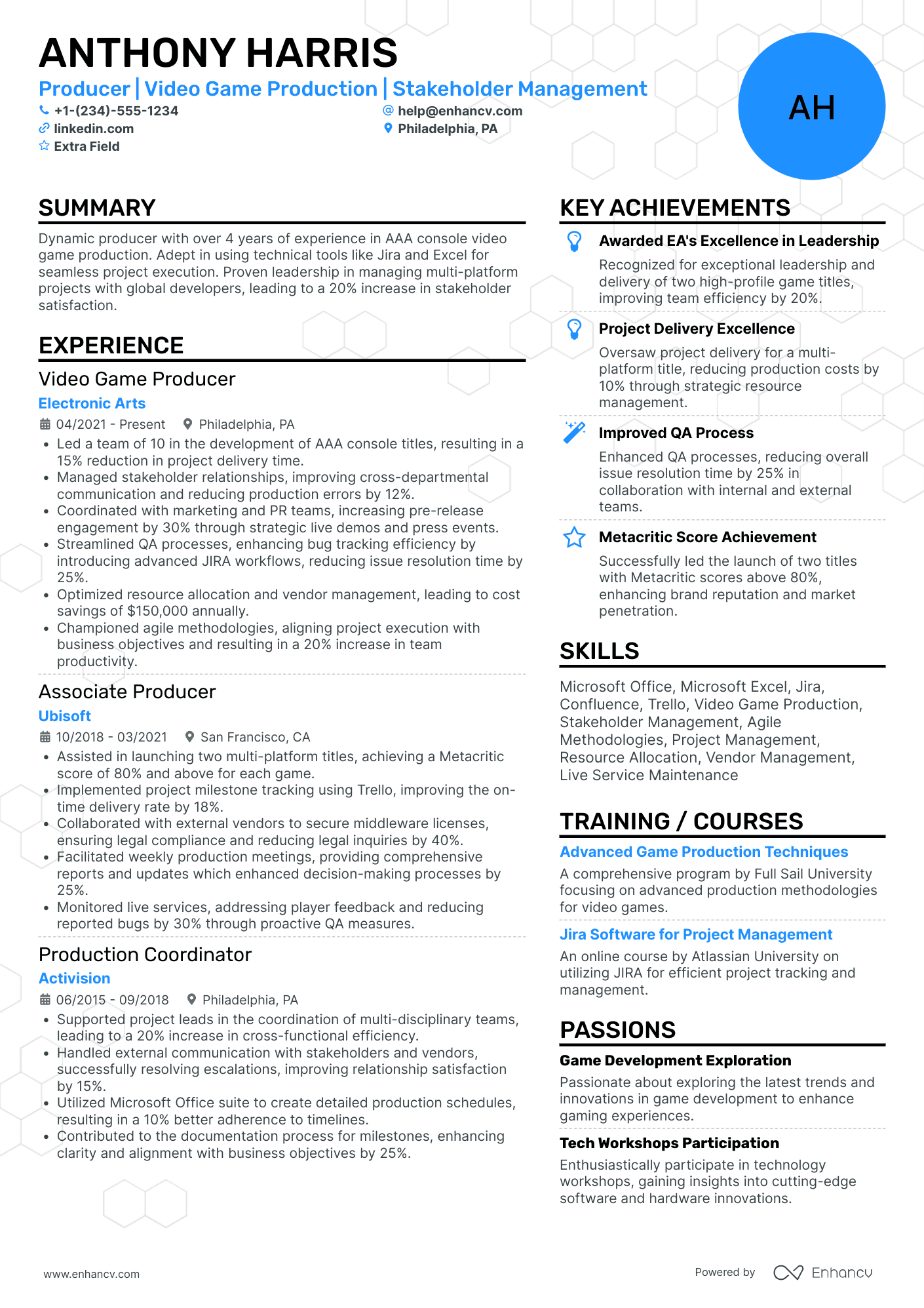 Lead Filmmaker Resume Example