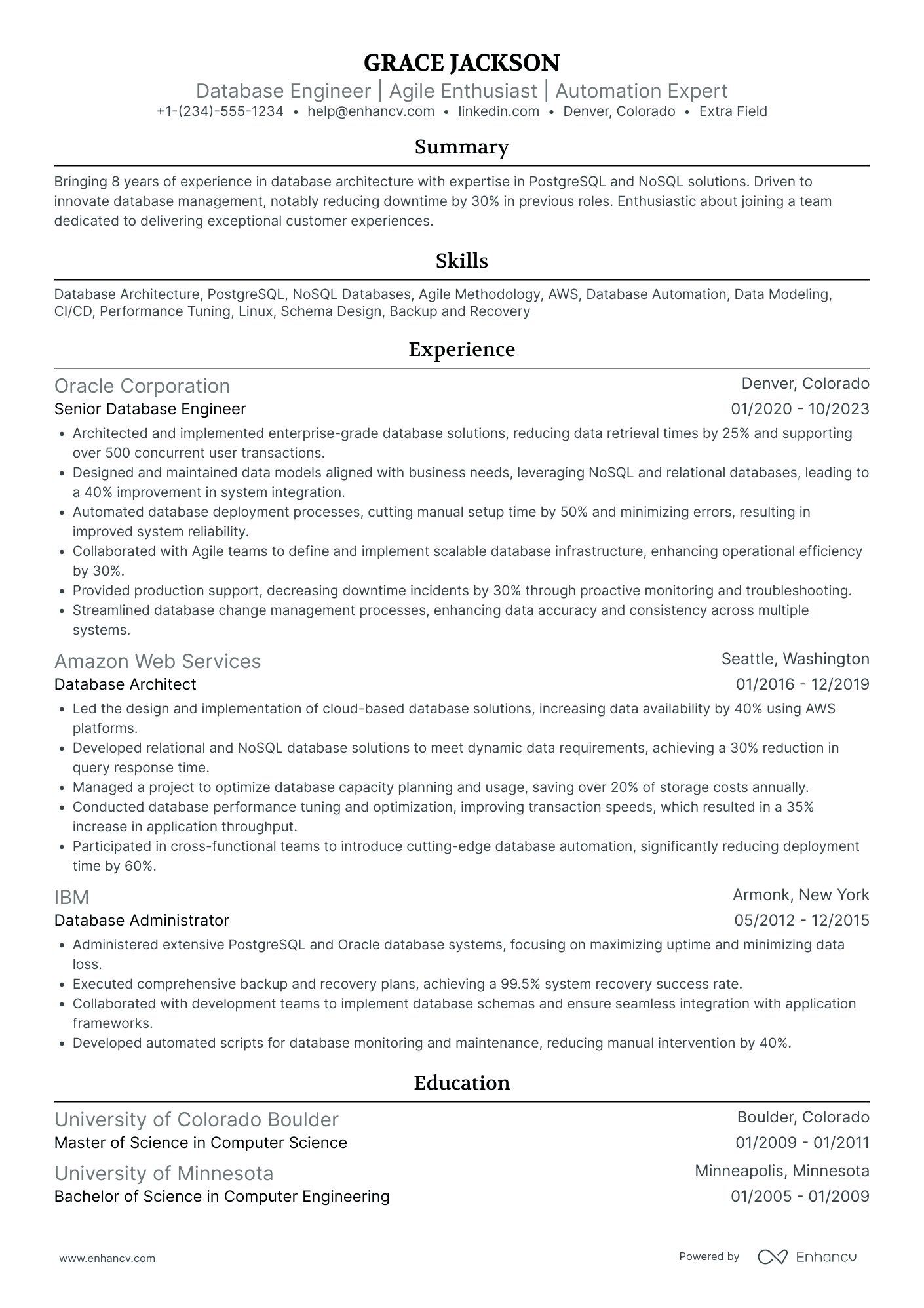 Azure Data Engineer Administrator Resume Example